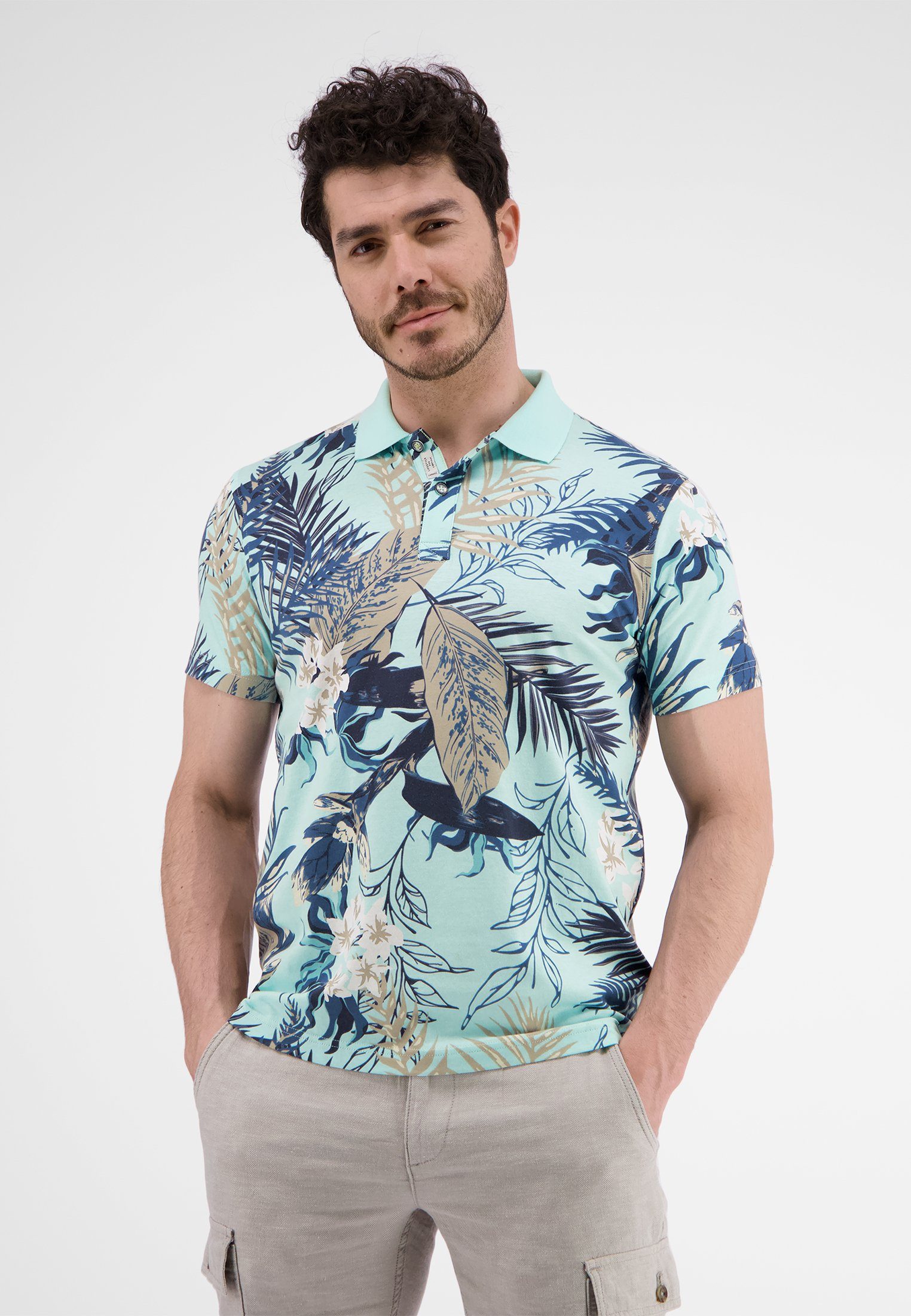 LERROS Poloshirt LERROS AQUA TINTED Poloshirt *Hawaii