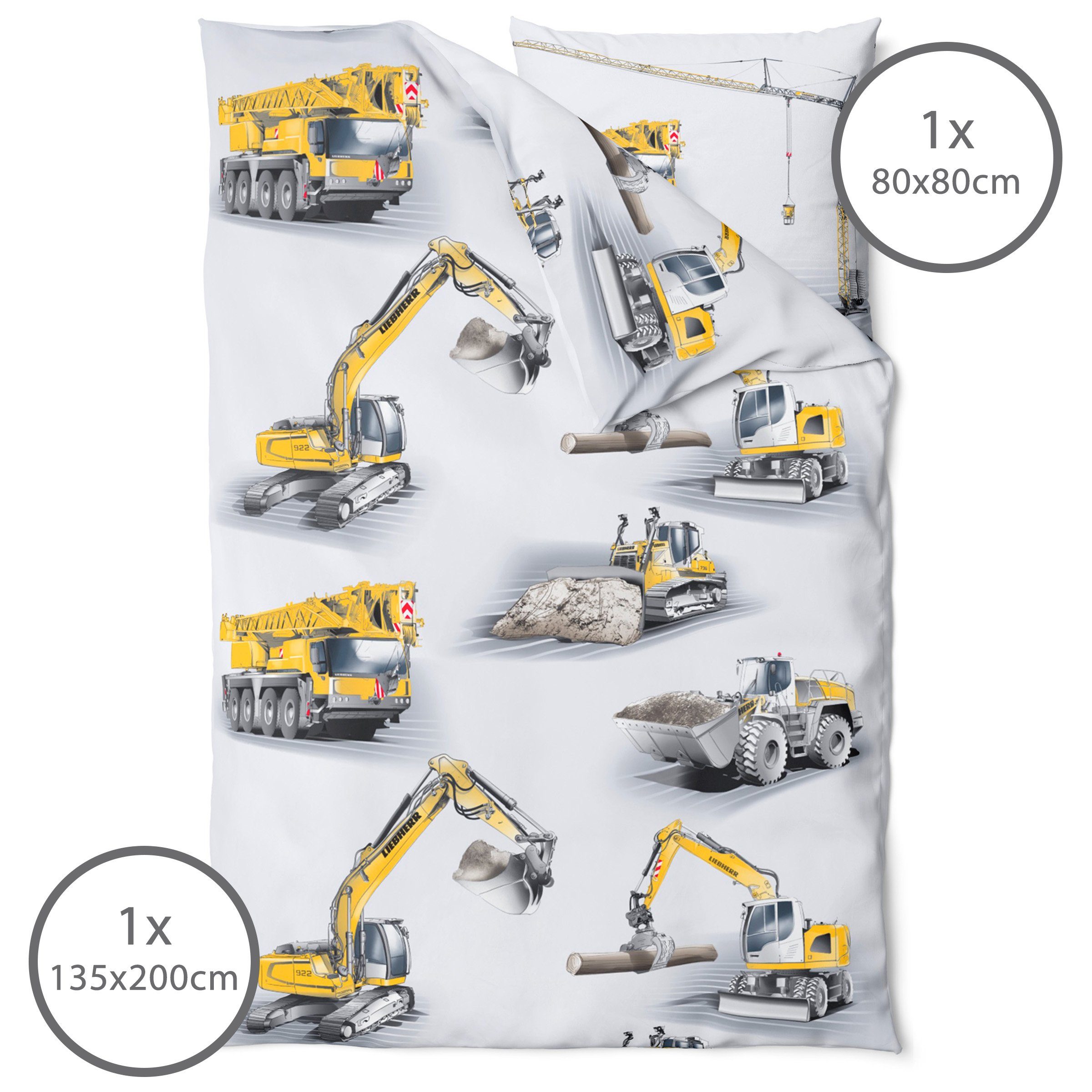 LINKHOFF Kinderbettwäsche Bagger Bettwäsche 135x200 2tlg. günstig online kaufen
