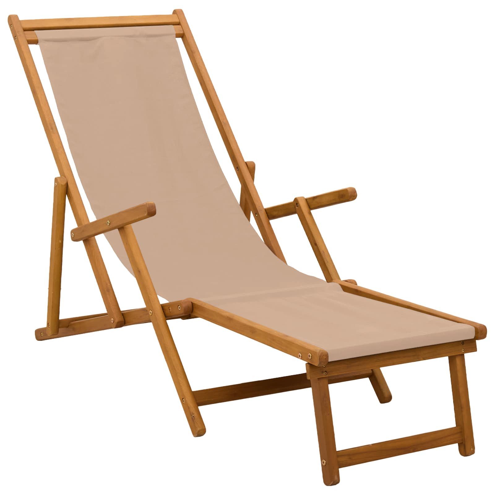 vidaXL Gartenliege Klappbare Sonnenliege 2 stk. 3 Position Taupe, 2 St.
