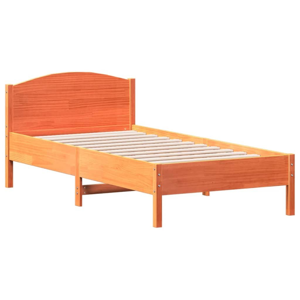 vidaXL Bett Massivholzbett ohne Matratze Wachsbraun günstig online kaufen