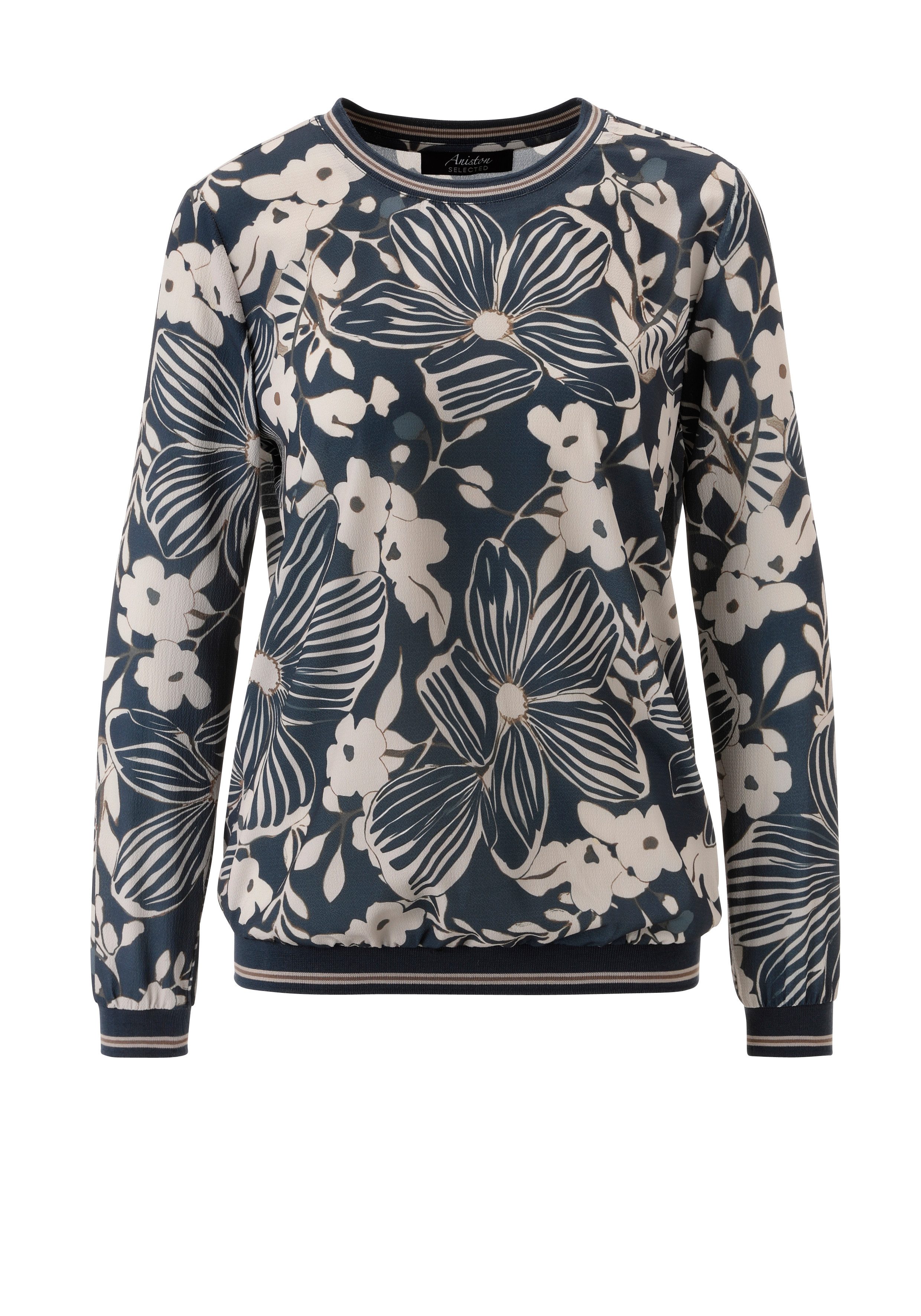Aniston SELECTED Shirtbluse mit sportiven Bündchen und floralem Druck - NEUE KOLLEKTION – Bild 5 von 5
