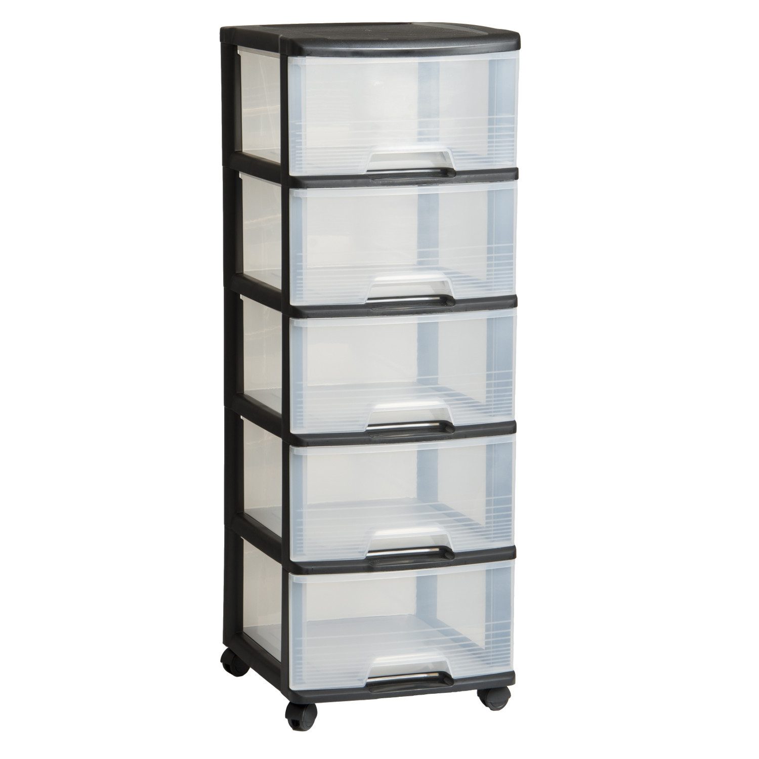 Curver Regal Regal auf Rollen mit Schubladen 5 × 20 l