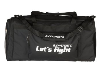 BAY-Sports Sporttasche Let´s Fight Trainingstasche Sport groß 80cm Kampfsport Kickboxen MMA (Nylon wasserabweisend, Gold Emblem), 100 Liter, Edles Präge Logo Embossed, XXL, Muay Thai, Fighting Wear