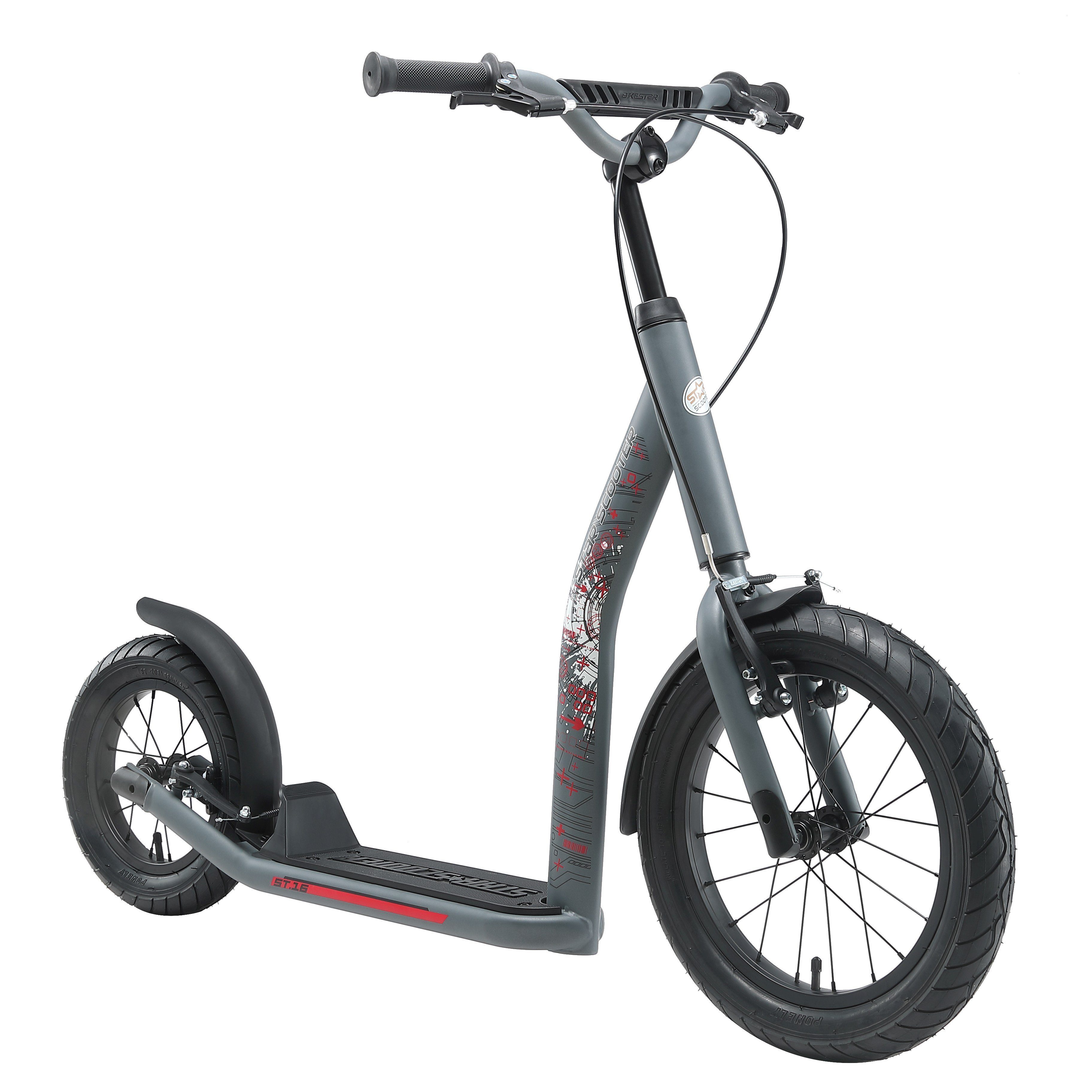 Star-Scooter Cityroller 16 Zoll, ab 8 Jahre, Kinder City Roller ab 140 cm, Jungen, Mädchen, Höhenverstellbar, Seitenständer