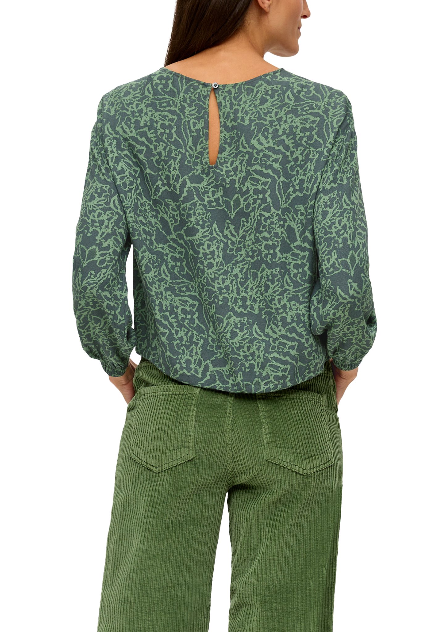 s.Oliver Langarmbluse Bluse aus Viskose olivgrün