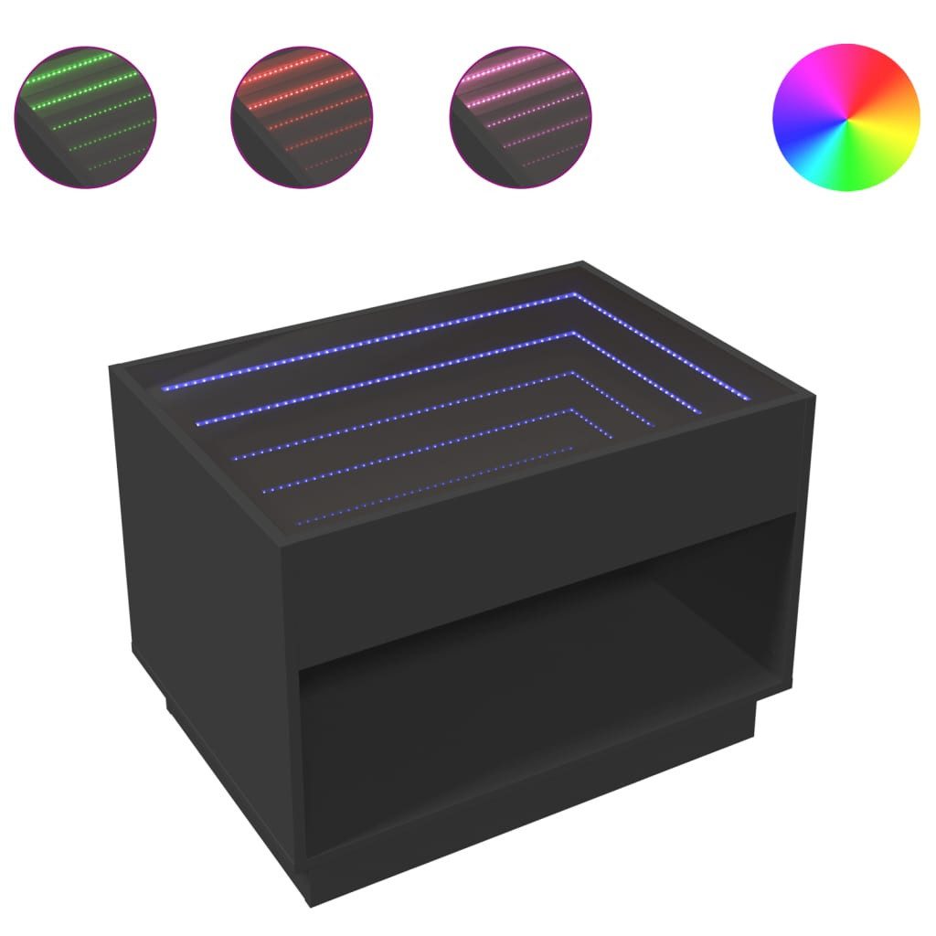 vidaXL Couchtisch Couchtisch mit Infinity-LED Schwarz günstig online kaufen