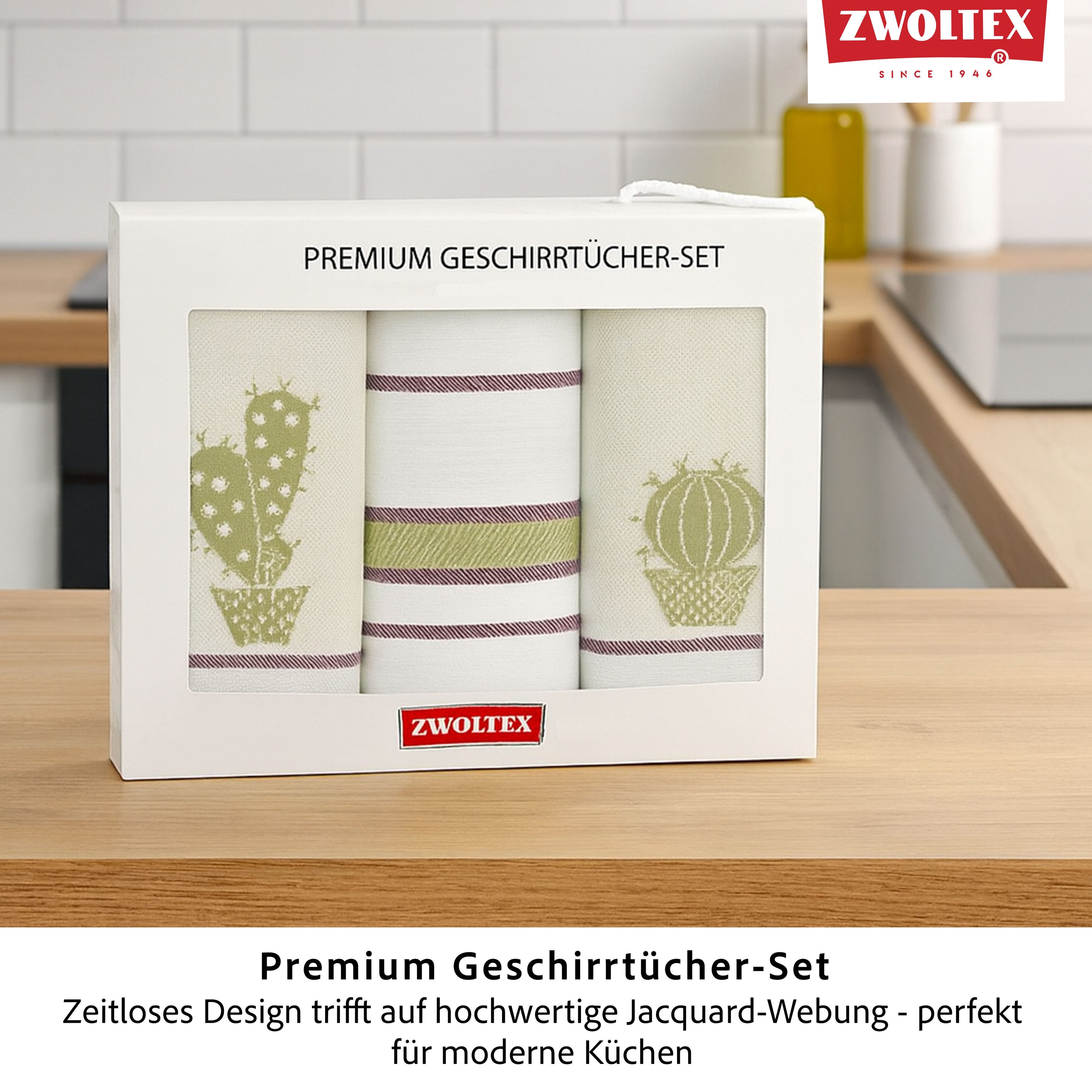 Zwoltex Geschirrtuch Hochwertiges Jacquard Geschirrtücher Geschenkset aus 1 günstig online kaufen
