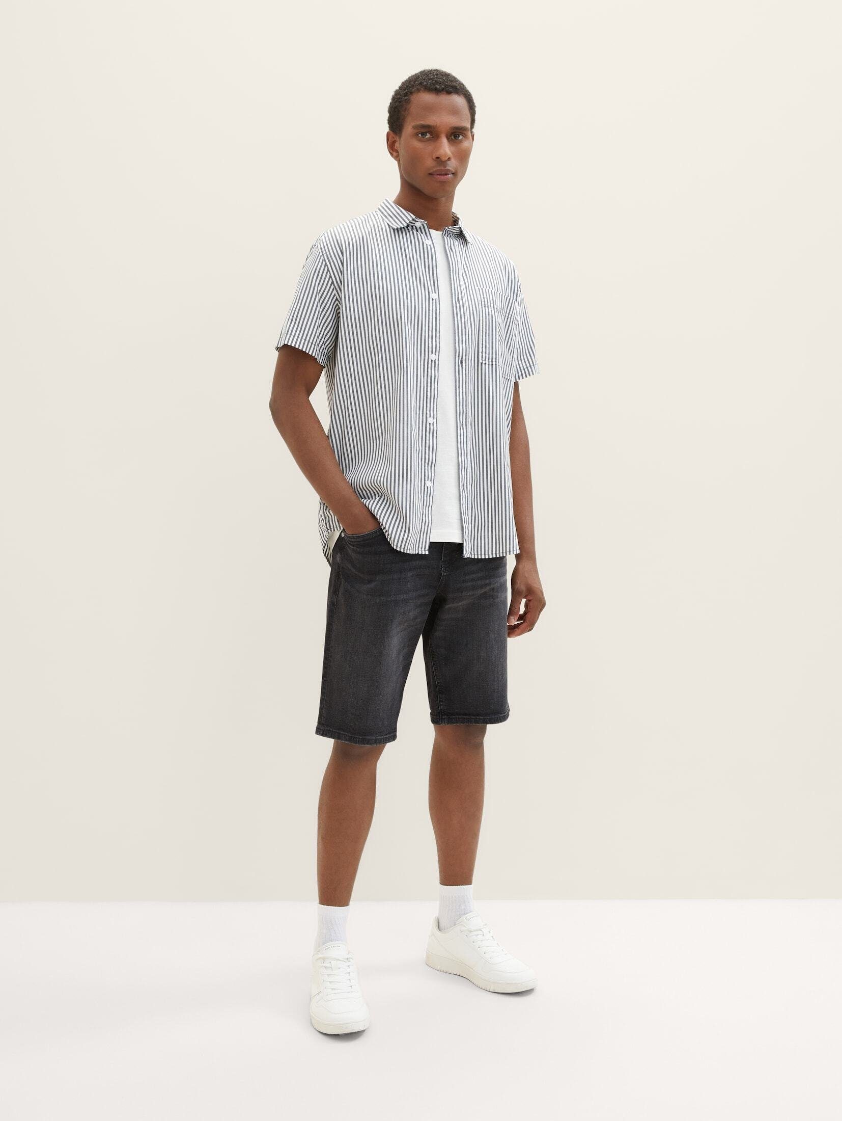 TOM TAILOR Bermudas Josh Shorts used dark stone grey denim | Shorts