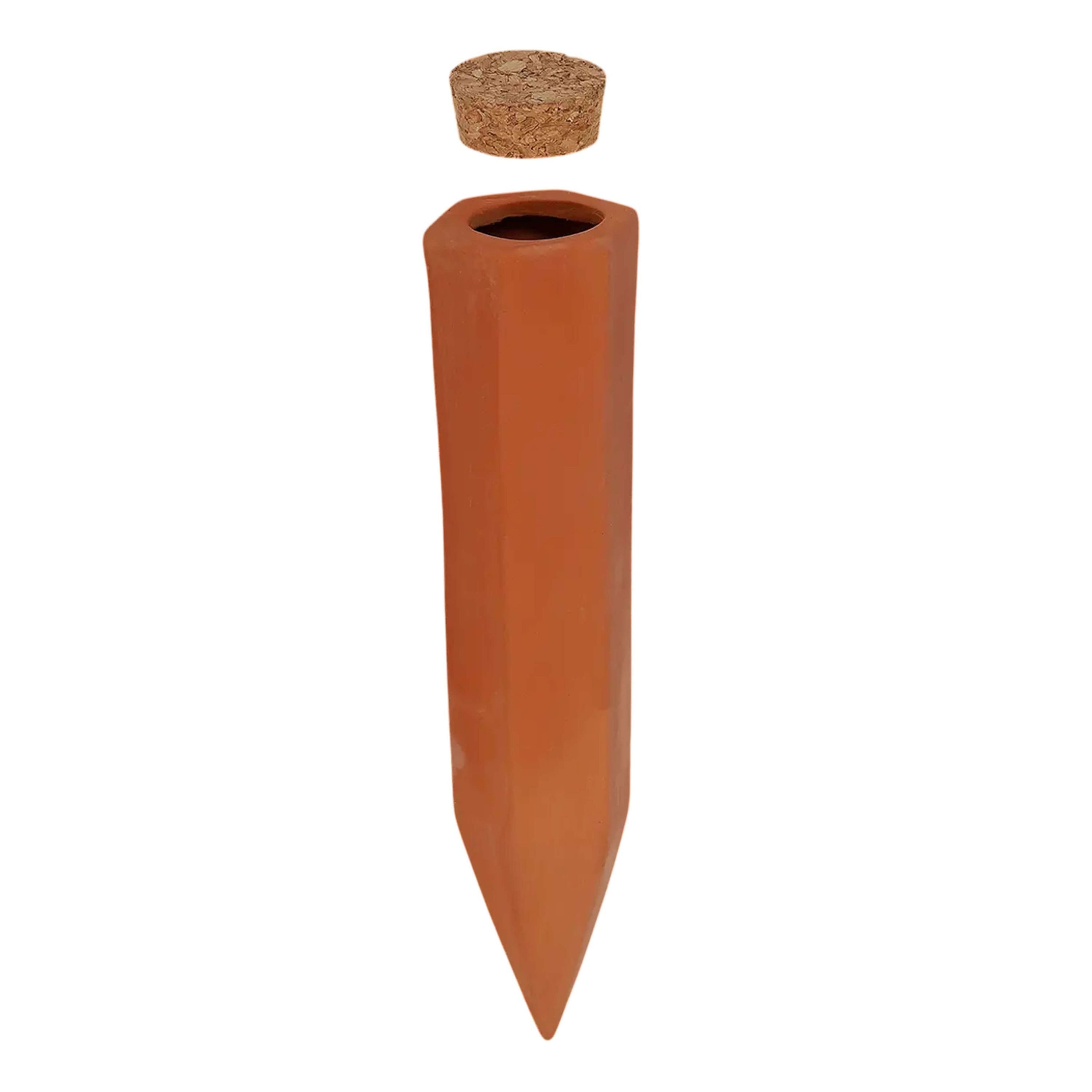 degawo Bewässerungskugel Terrakotta Bewässerungskegel mit Deckel für Pflanzenbewässerung