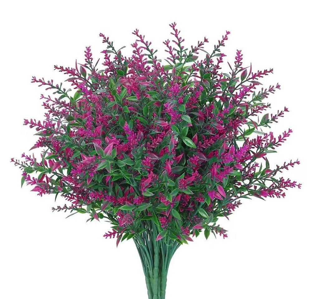 Kunstblumenstrauß 4/6/12 Sträuße Kunstlavendelblumen, Kunstlavendelstrauß, Kunstpflanzen, Coonoor, Outdoor-Kunstblumenstrauß, für Zuhause, Hochzeiten, Garten