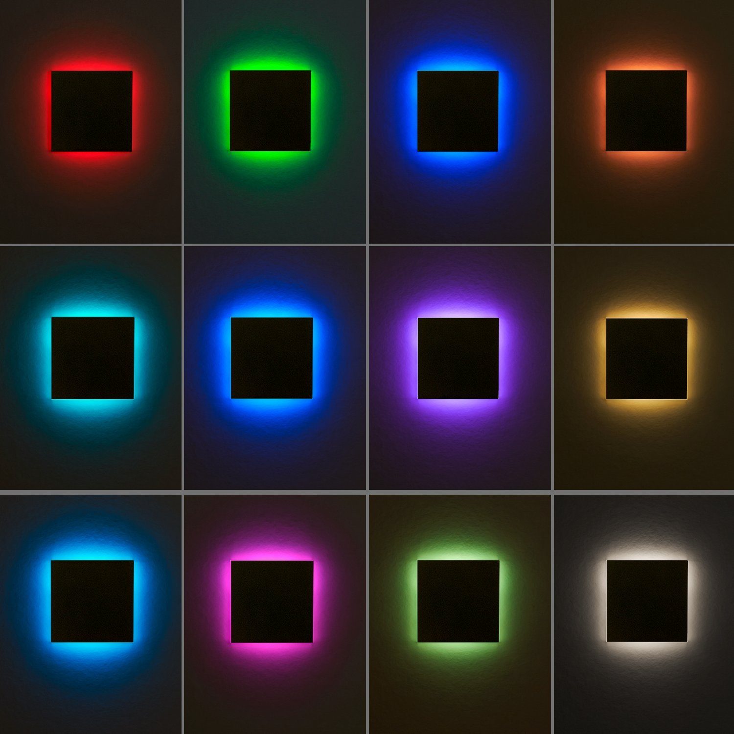 LEDANDO LED Einbaustrahler RGB schwarz Schalterdos LED - eckig Treppenbeleuchtung anthrazit PLEXI