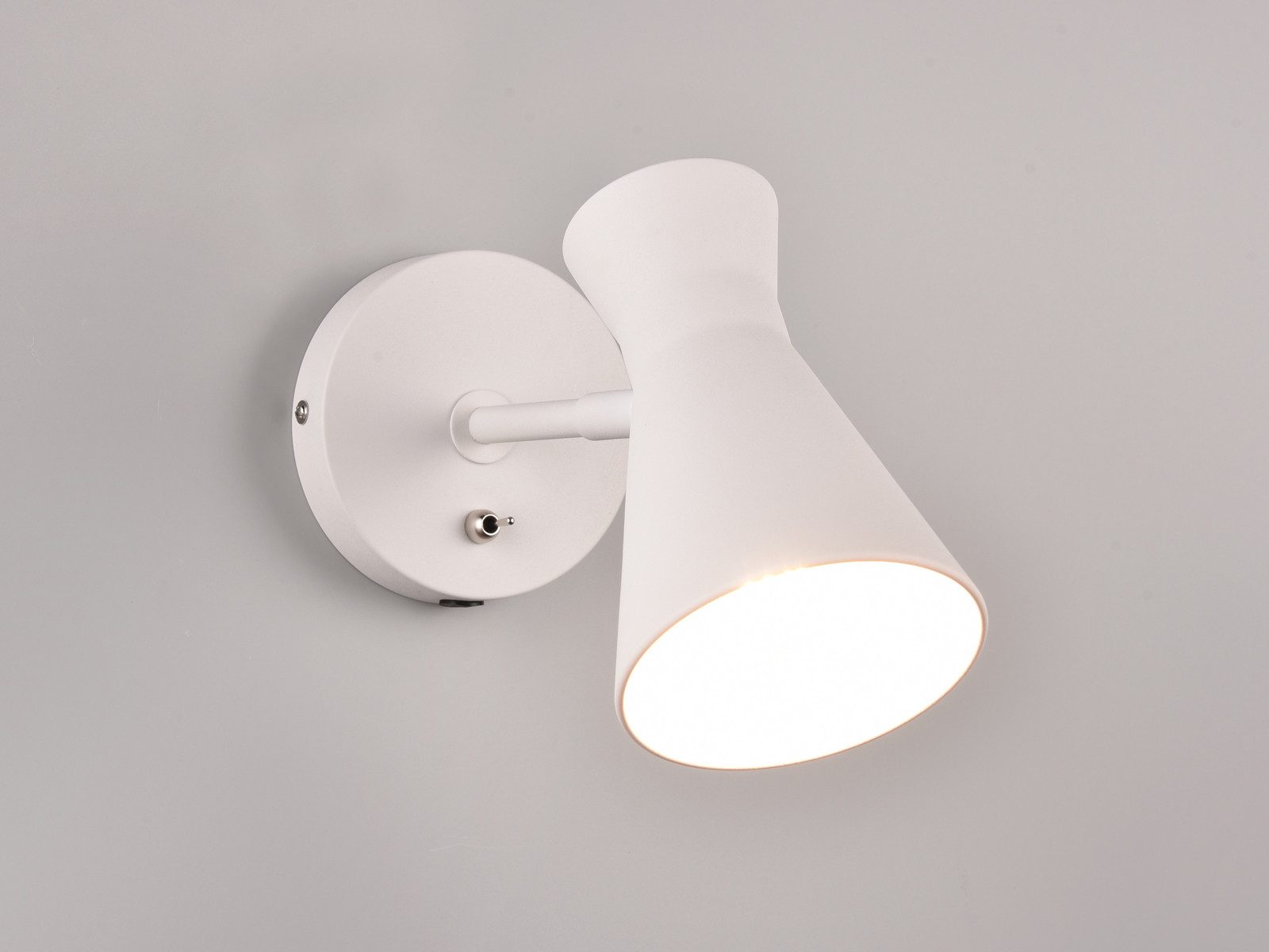 Reality Leuchten LED Wandstrahler, Dimmfunktion, LED wechselbar, Warmweiß, innen, Wandleuchte-n mit Schalter, Stecker & Kabel, Weiß Höhe 16cm