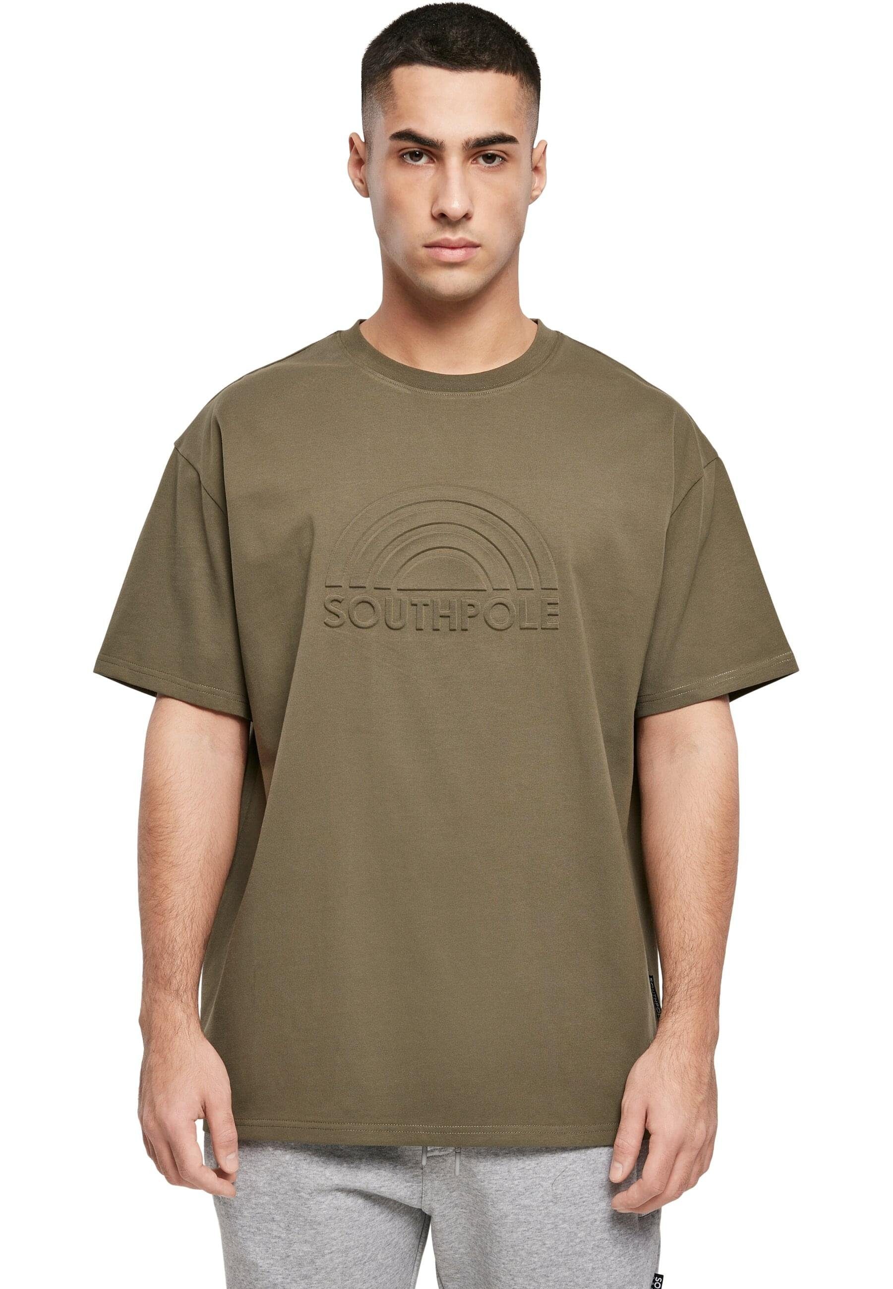 Southpole Kurzarmshirt Logo Herren Tee (1-tlg) 3D olive Southpole