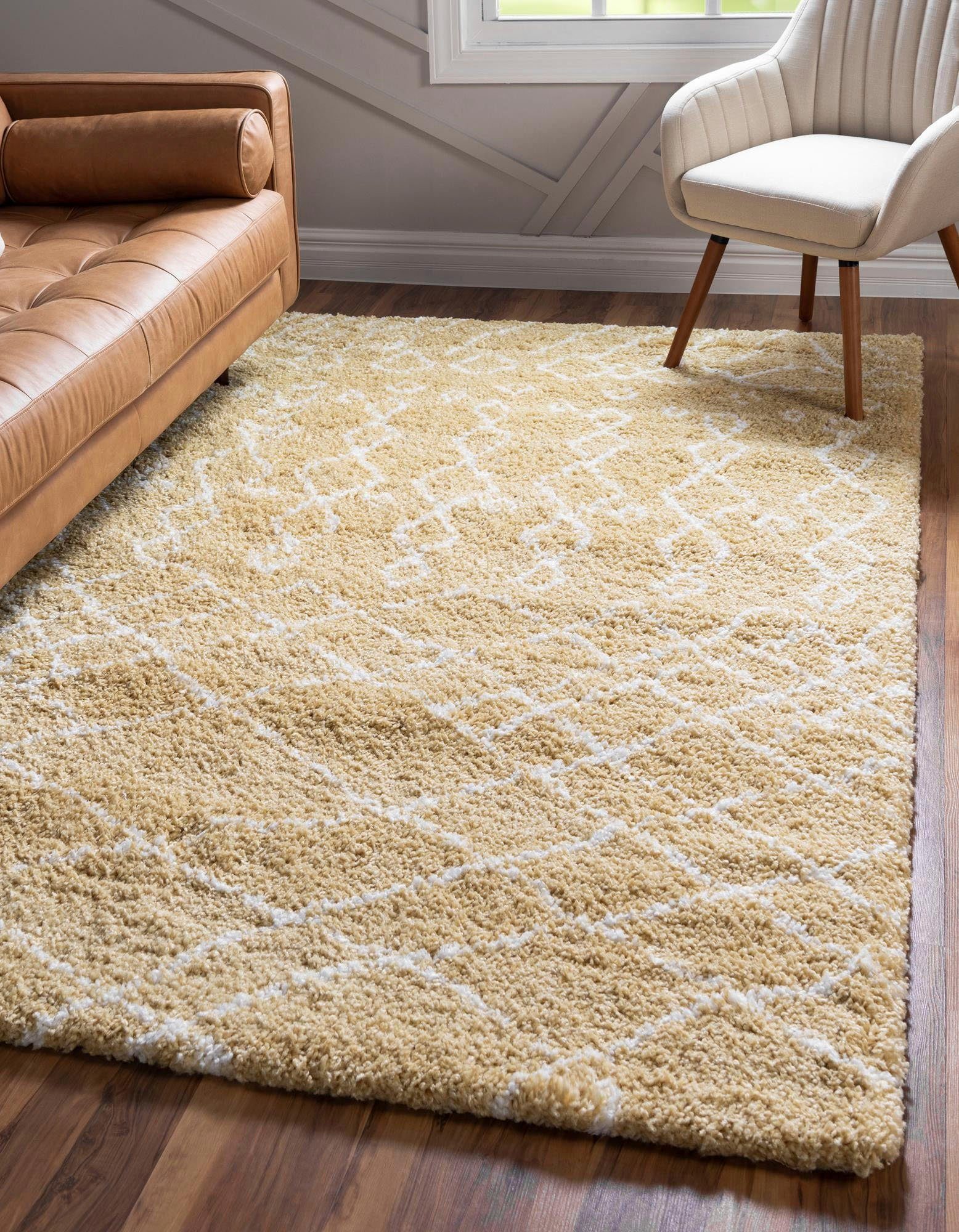 Myflair Möbel & Accessoires Hochflor-Teppich Temara Shag, LAGERRÄUMUNG!, rechteckig, Höhe: 51 mm, gewebt, Scandi Design, ideal im Wohnzimmer & Schlafzimmer