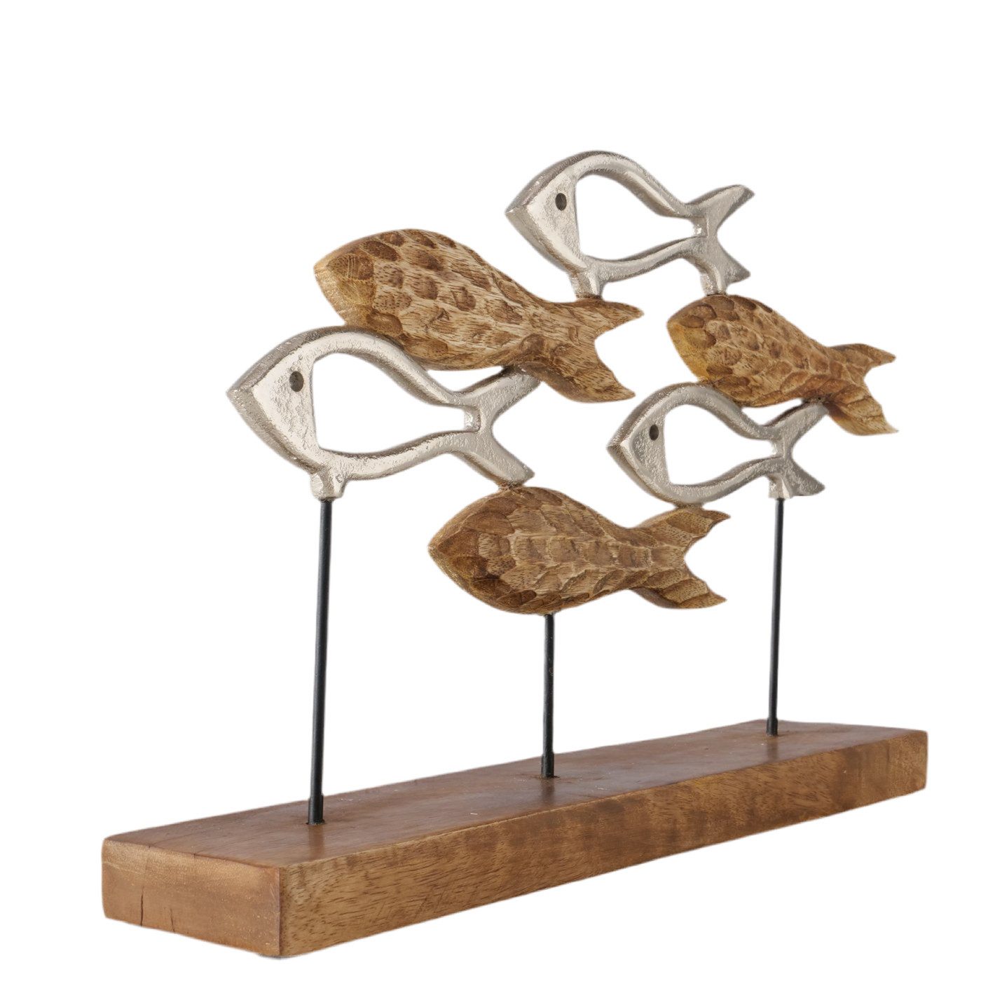 MF Skulptur Figur Balik - Handgefertigte Skulptur aus Holz und Metall Maritim (1 St)