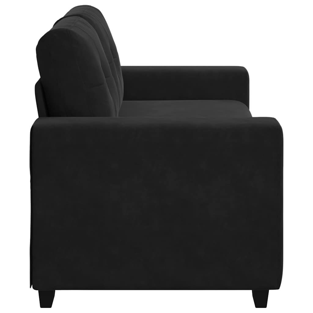 vidaXL Sofa Zweisitzer-Sofa Schwarz 180x77x82 cm Samt, 1 Teile – Bild 5 von 5