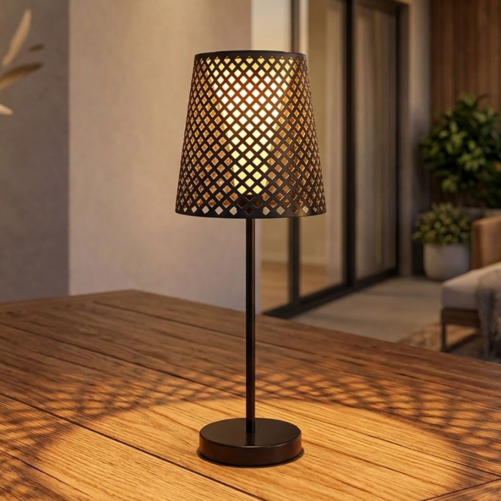GLOBO LIGHTING LED Außen-Stehlampe, LED-Leuchtmittel fest verbaut, Warmweiß, LED Solar Tischleuchte Garten Solartischlampe für Außen Balkon Solar