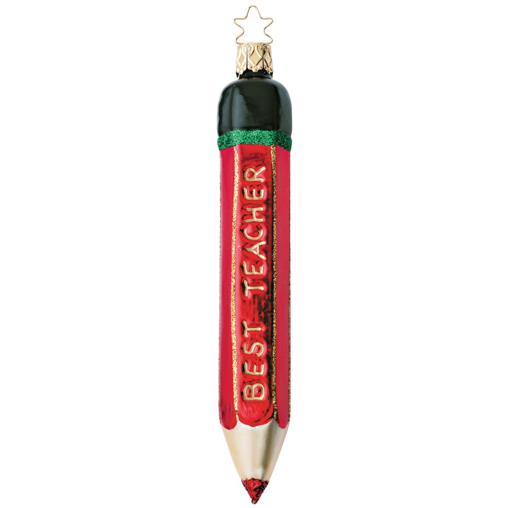 INGE-GLAS® Christbaumschmuck Des Lehrer's Stift 15cm (1-tlg), mundgeblasen, handbemalt