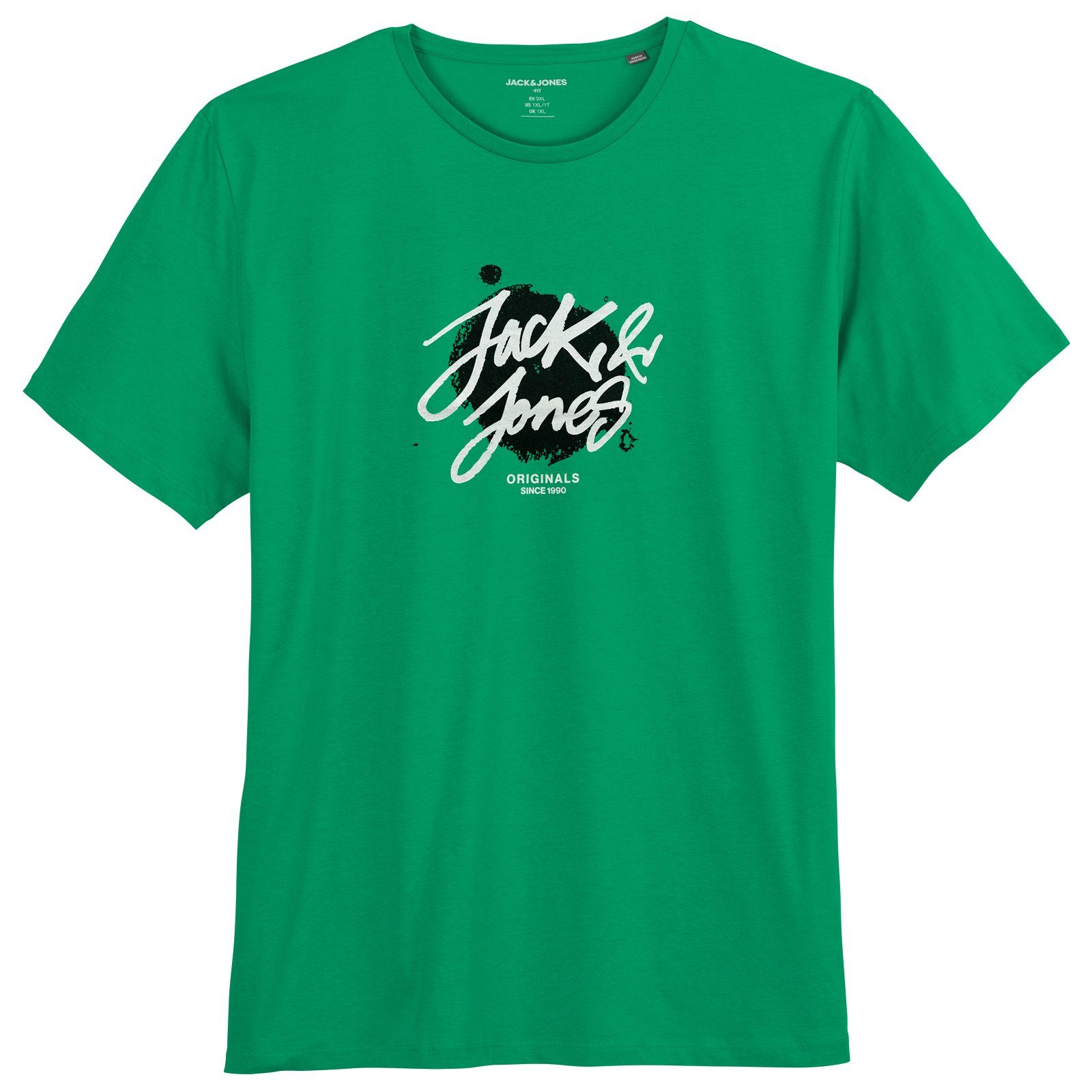 Jones sportiver grün Herren Rundhalsshirt Labelprint Jack T-Shirt Jack&Jones Größen Große &