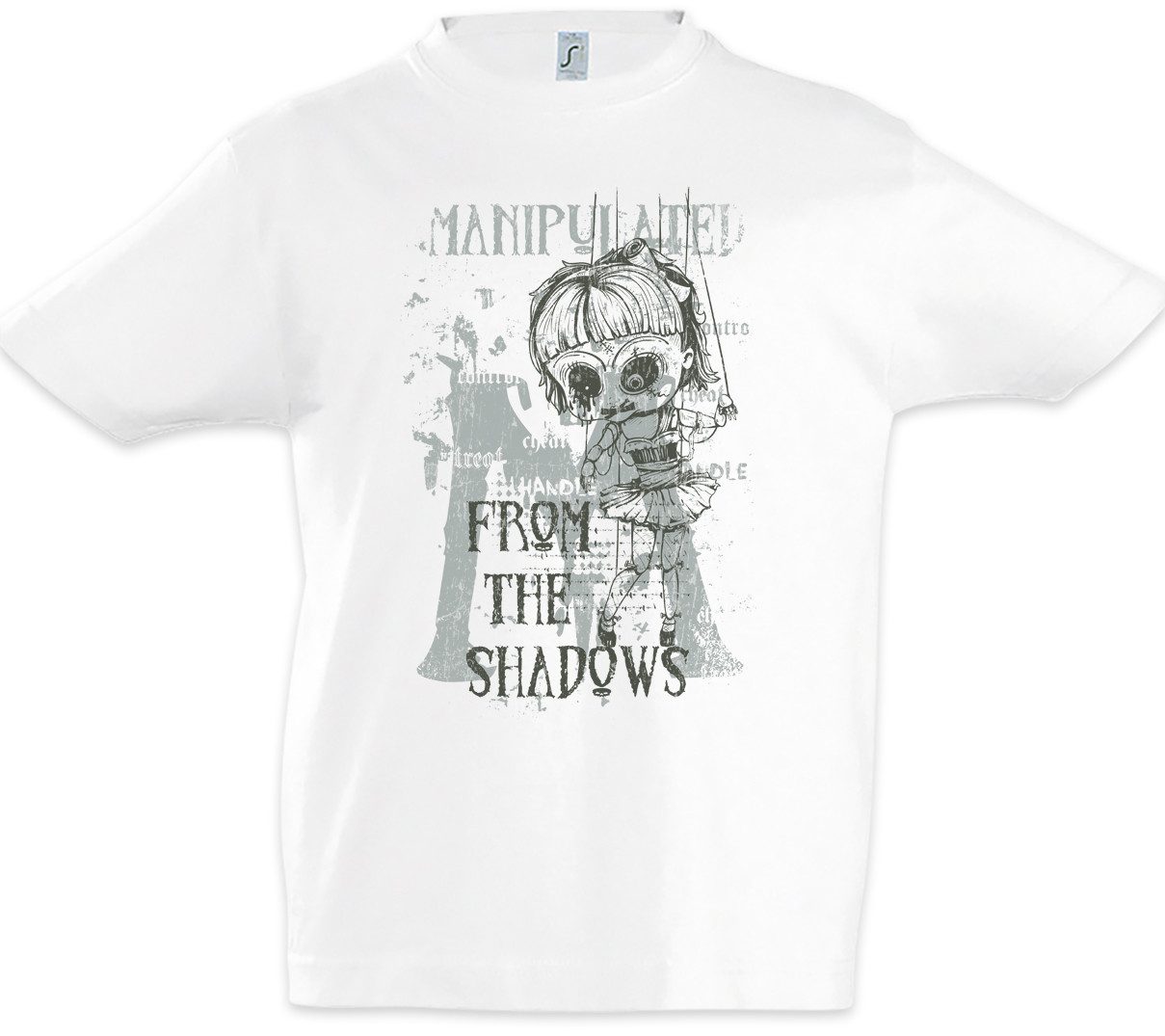 Urban Backwoods Print-Shirt Manipulated Shadows Kinder T-Shirt Puppe Marionette Puppenspieler (1-tlg) Puppet Player Chester Creb
