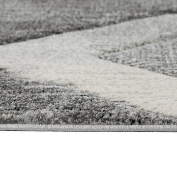 Teppich Modern abstrakter Dielen Teppich mit Rautenformen in creme-grau, Teppich-Traum, rechteckig, Höhe: 13 mm