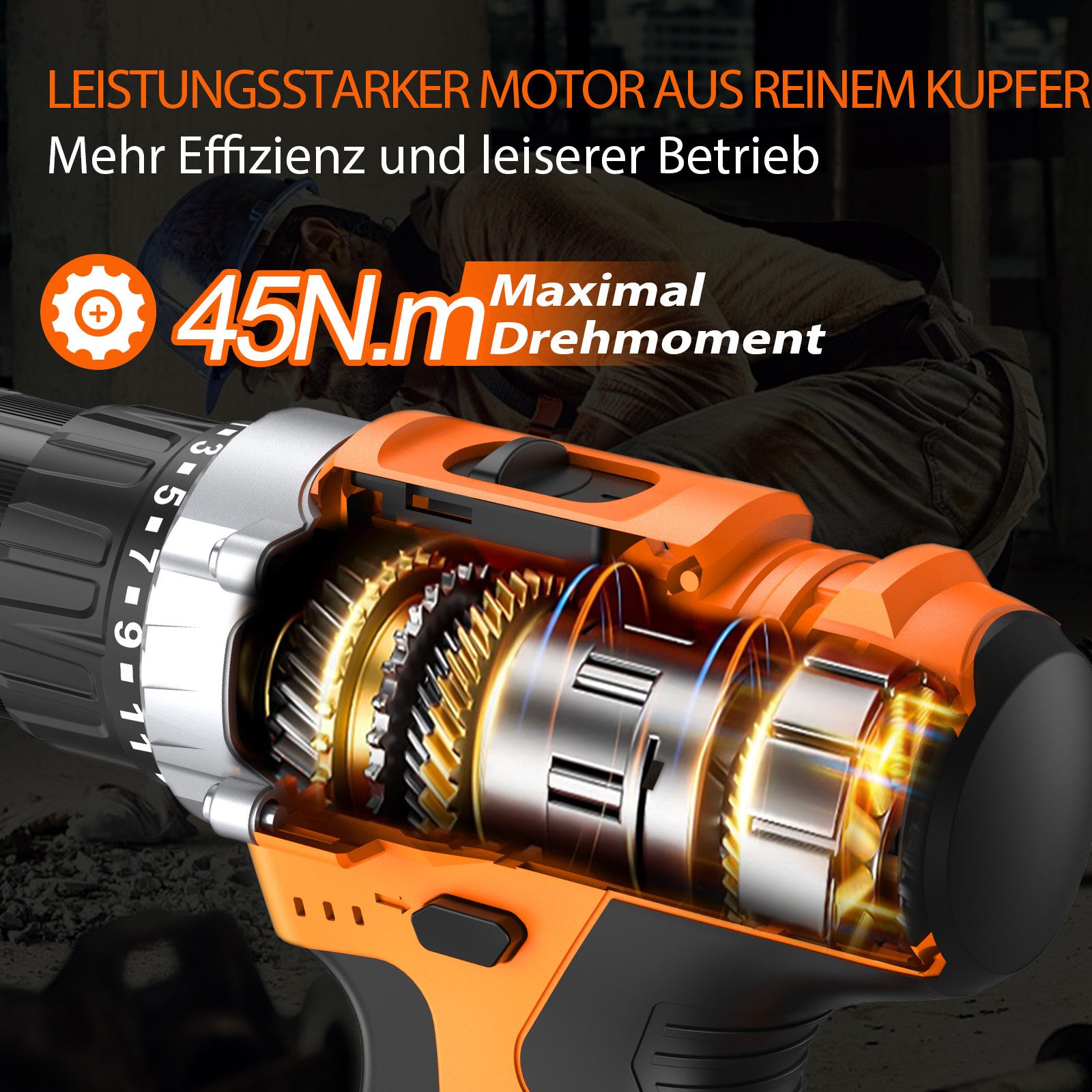 CONENTOOL Akku-Schraubendreher Akkuschrauber Akku-Bohrschrauber 36PCS Bohrm günstig online kaufen
