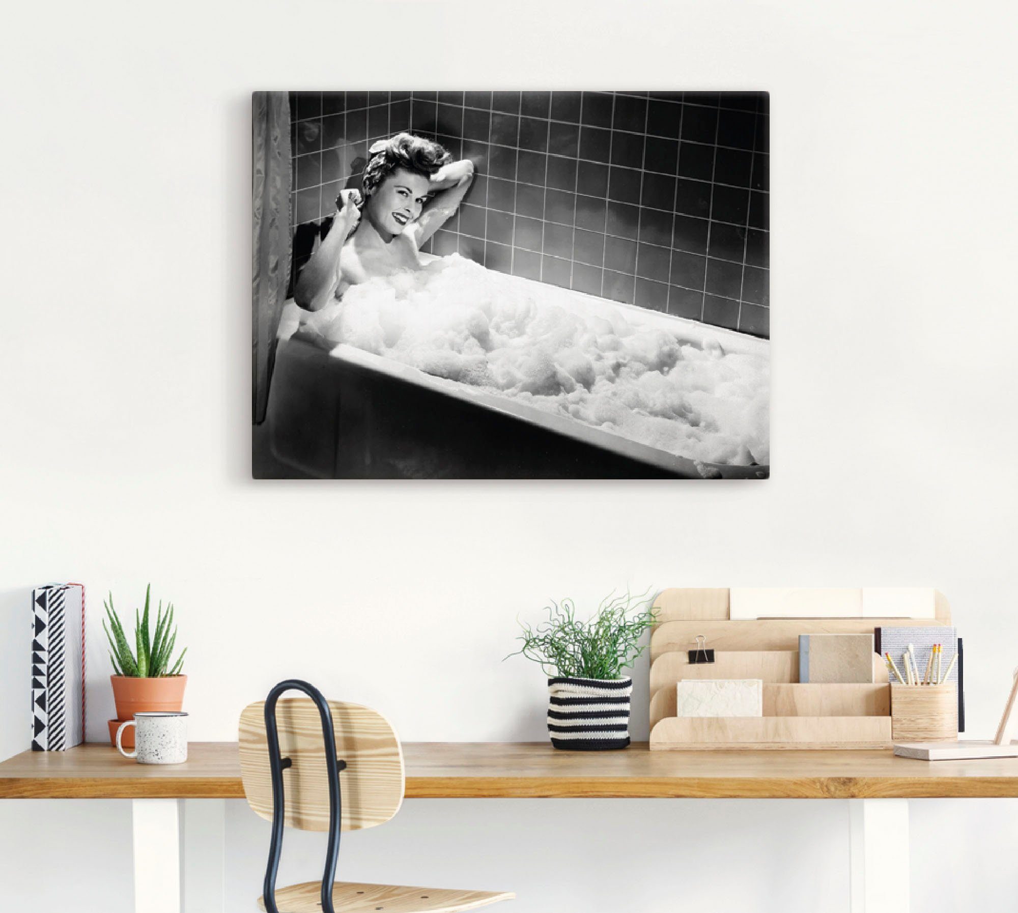 Frau im Größen oder (1 Leinwandbild, in als St), Wandbild Film Schaumbad, versch. Poster Artland Wandaufkleber 1940,