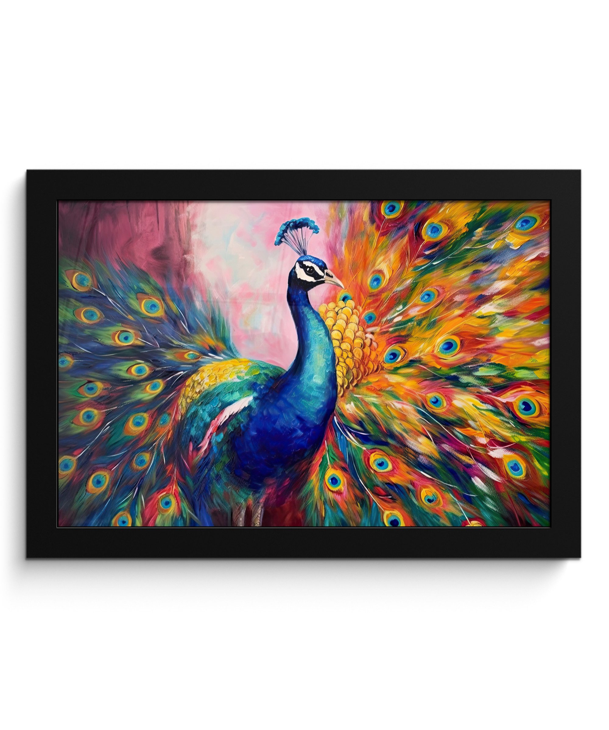 Poster Pfau - Tiere - Malerei - Regenbogen