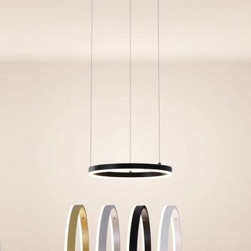 s.luce Pendelleuchte LED Hängelampe Ring 40 5m Abhängung Chrom, Warmweiß