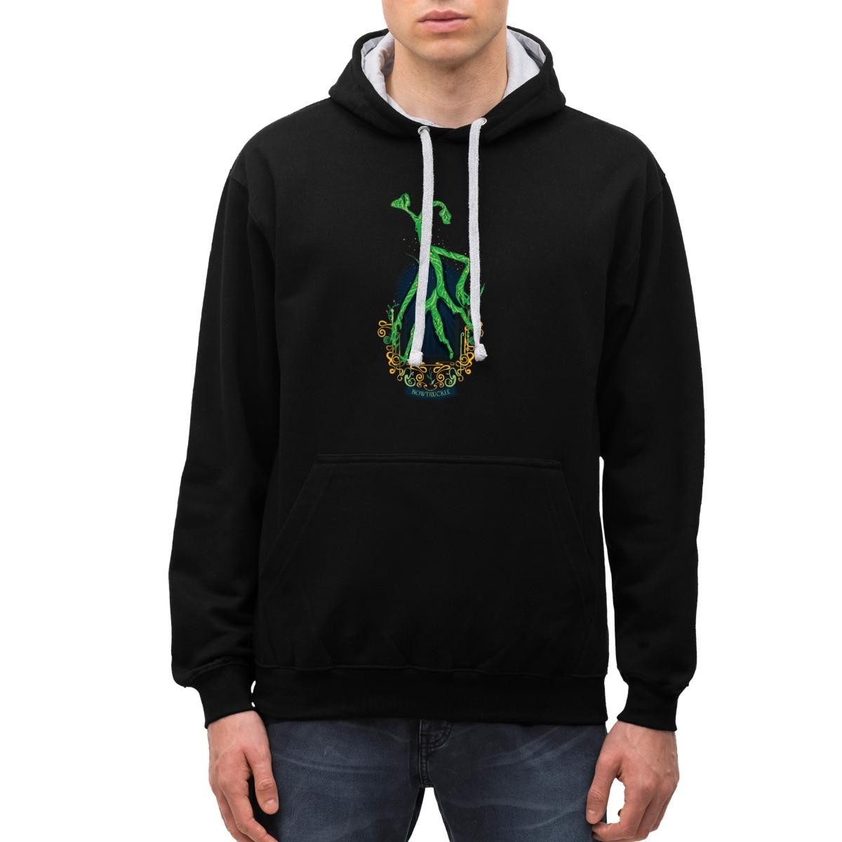 Hoodie Phantastische Tierwesen Bowtruckle Unisex Kontrast Hoodie