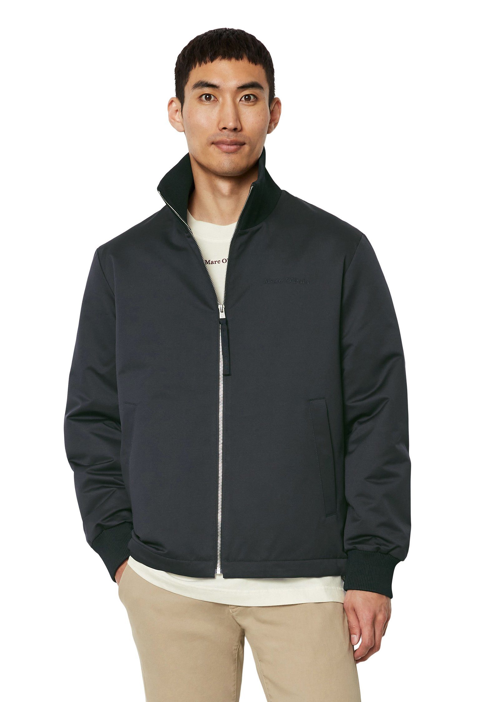 Marc O'Polo Outdoorjacke in wattierter Canvas-Qualität blau