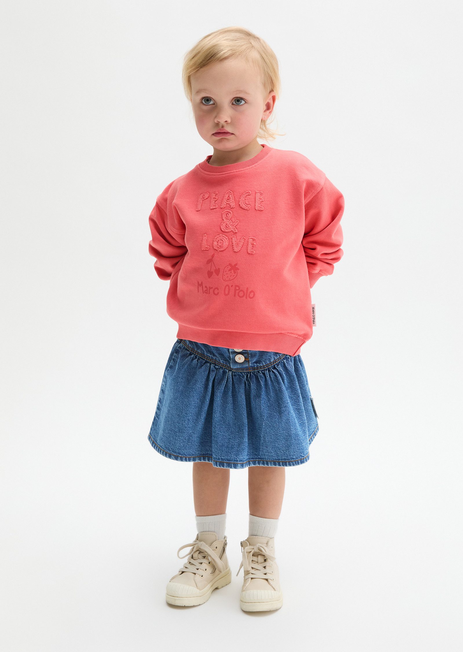 Marc O'Polo Sweatshirt TEENS Girls Sweatshirt aus Baumwolle mit Stickerei