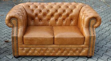 JVmoebel Sofa Chesterfield 3+2+1 Echtleder Sofagarnitur Vintage Oxford Sofa, Made in Europe