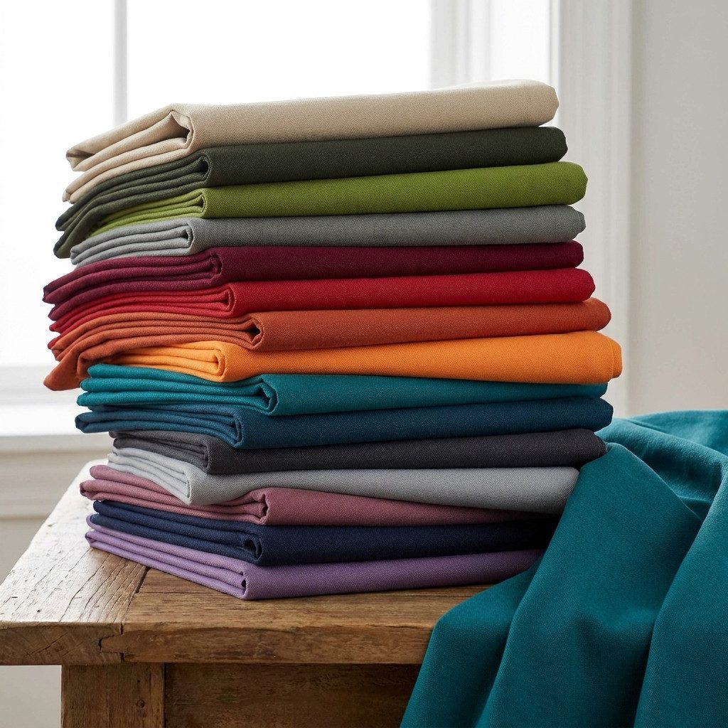 maDDma Stoff Cotton Canvas 1/2 Meterware robuster Baumwollstoff für Taschen & Deko, stahlgrau