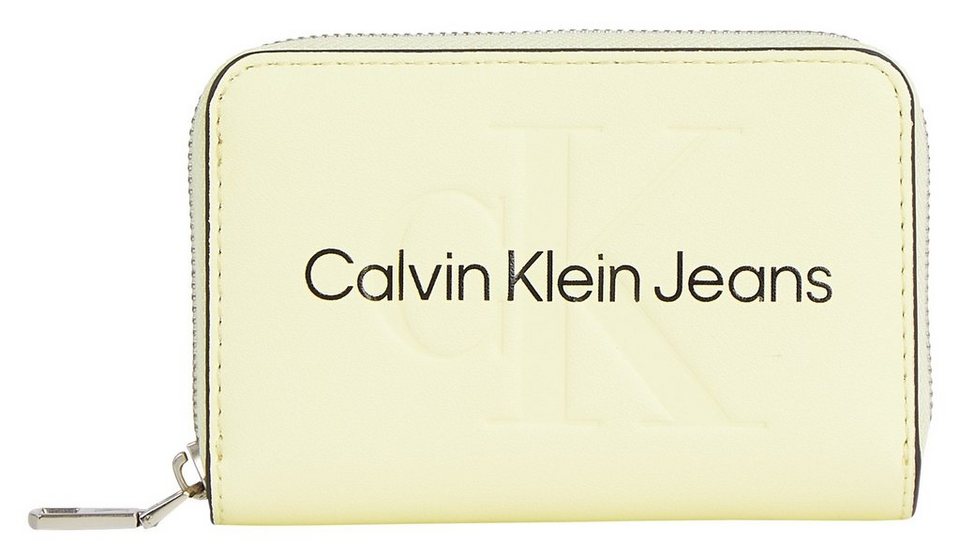 Calvin Geldbörse Markenlogo MED vorne mit SCULPTED Klein ZIP MONO, AROUND großflächigem Jeans