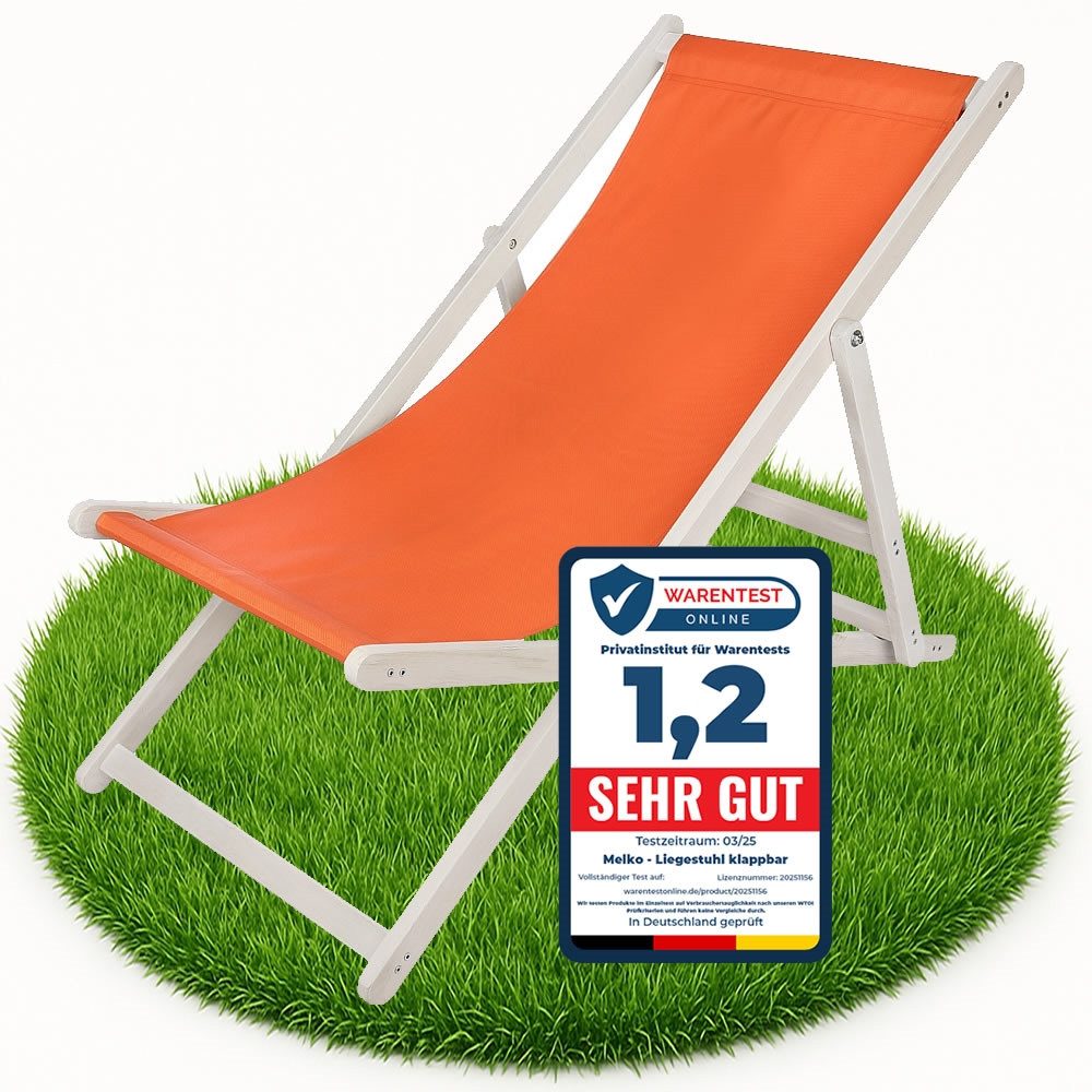 Melko Gartenstuhl Strandliege klappbar Liegestuhl Gartenliege Sonnenliege Balkon (Stück), inkl. Sicherung gegen ungewolltes Zusammenklappen