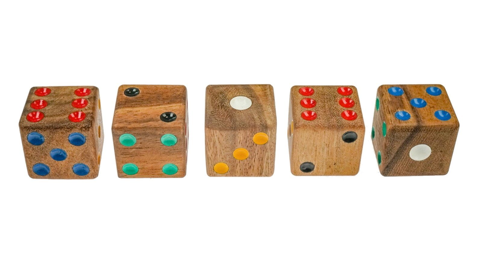 Logoplay 4 - farbigen Holz Holzspiele Kantenlänge aus 5 Set Spiel, Spielwürfel Würfel im mit cm PunktenHolzspielzeug