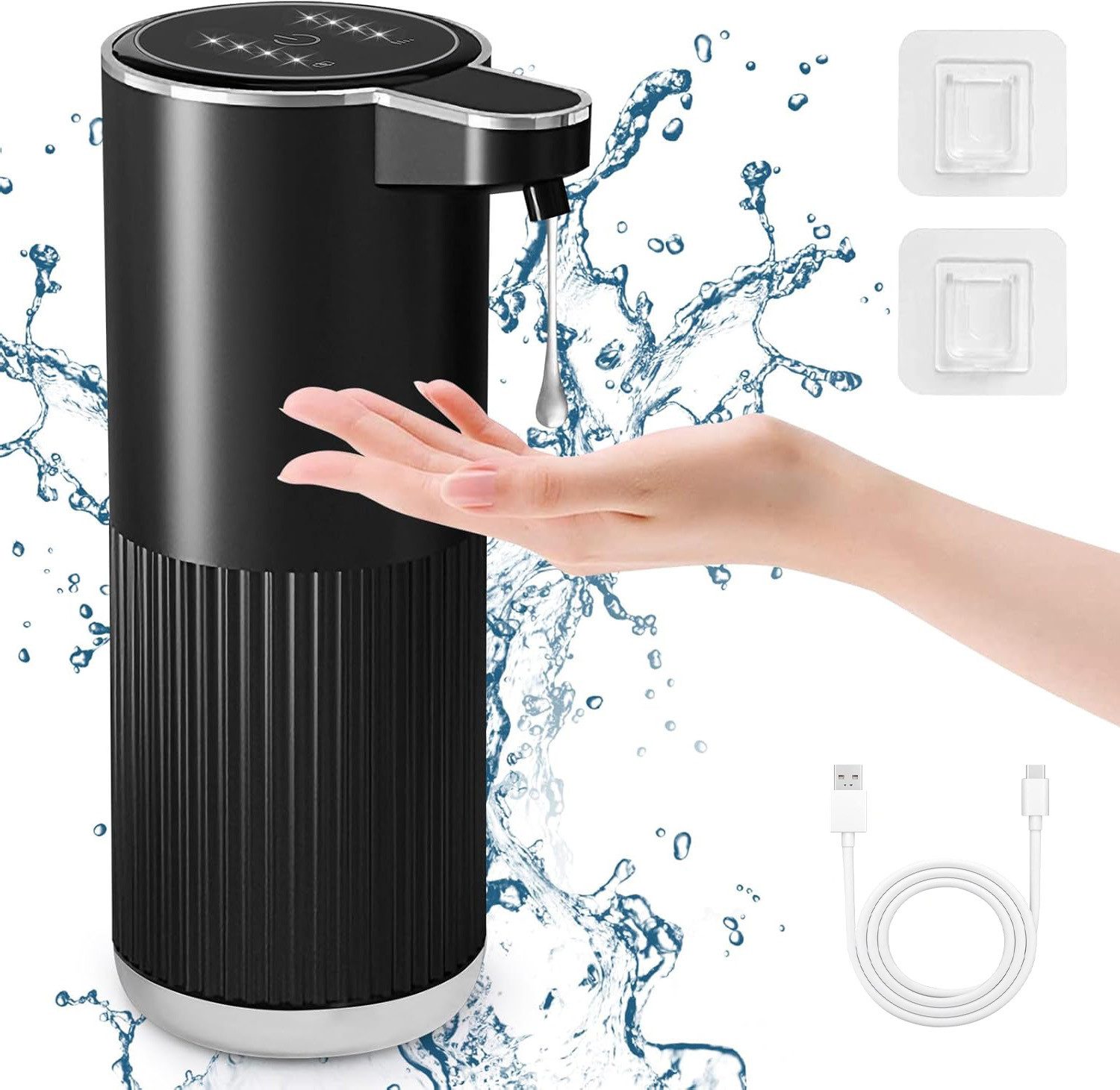 AKKEE Seifenspender Automatischer Seifenspender Elektrischer Seifenspender Wandmontage, wasserdicht, USB Wiederaufladbar