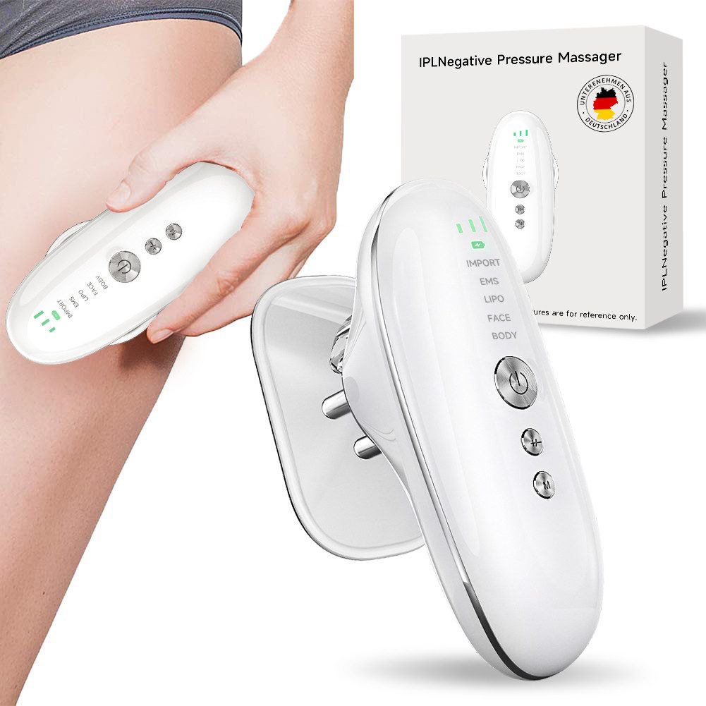 FOSMET Massagegerät 3in1 Schröpfgerät mit EMS, Rot- & Blaulicht – Modellierung & Straffung, Anti-Cellulite Massagegerät mit Lichtwellen für Bauch, Beine,Arme & Po
