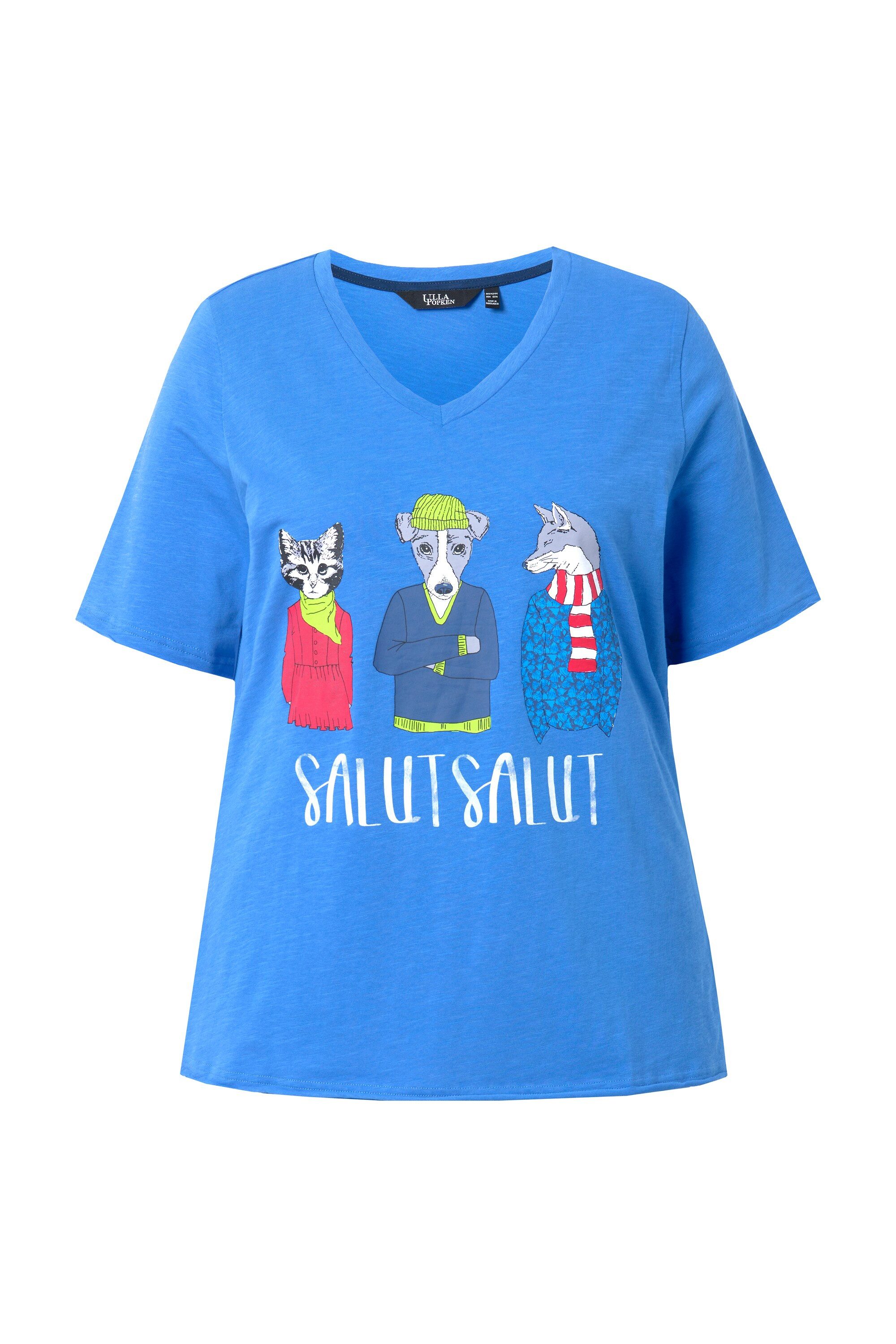 Ulla Popken T-Shirt T-Shirt Tiere A-Linie günstig online kaufen