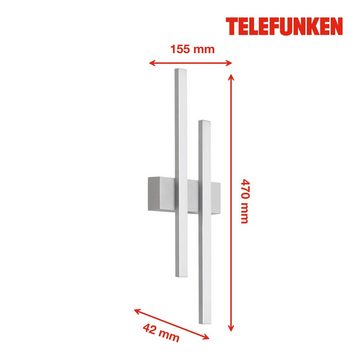 Telefunken LED Außen-Wandleuchte 313004TF, LED fest verbaut, Neutralweiß, Wand Außenleuchte IP44 4000K 960lm 8W 47x15,5cm