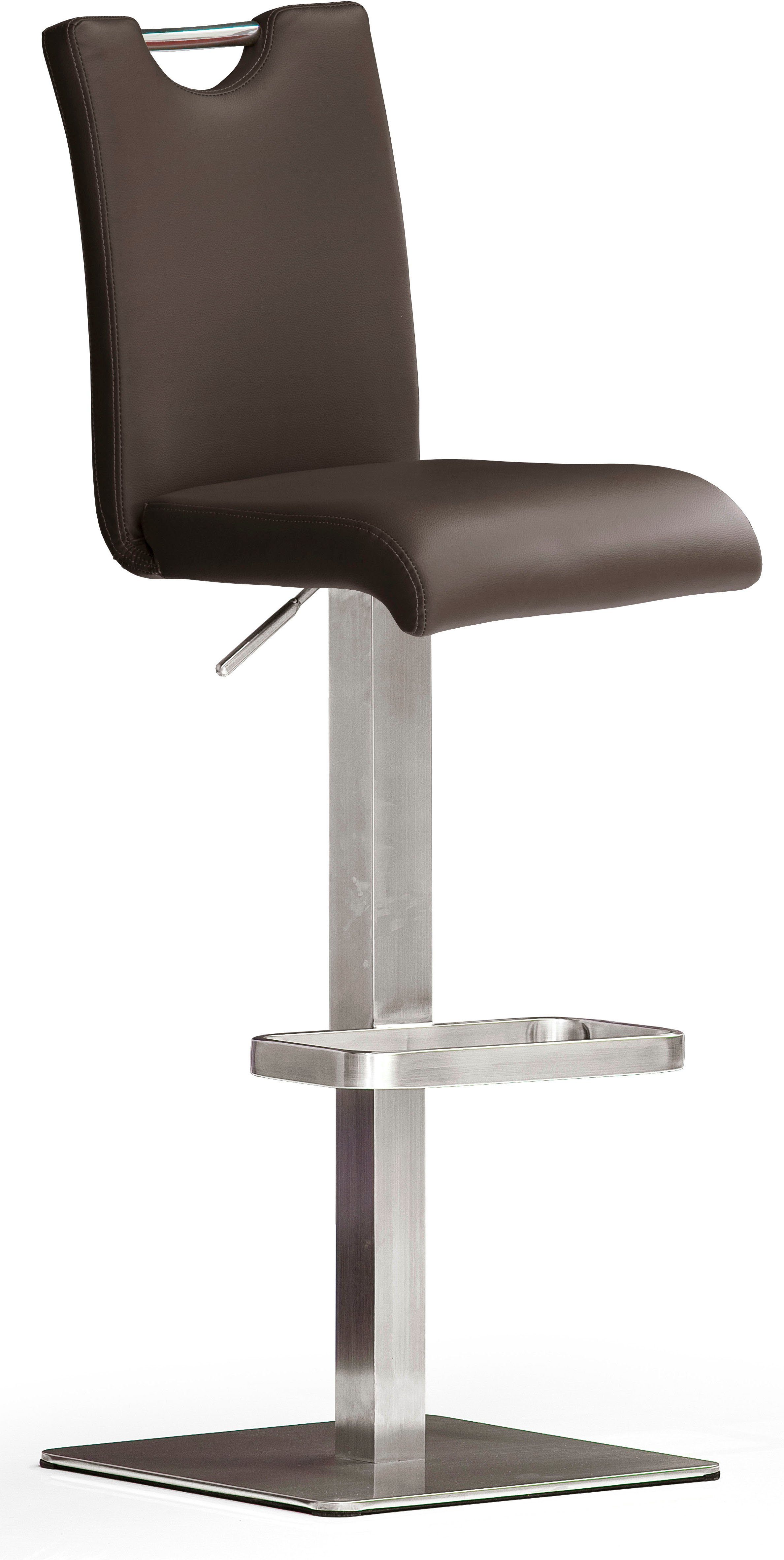 MCA furniture Bistrostuhl BARBECOOL Barhocker Bistrostuhl Tresenhocker, mit Rückenlehne, Bodenplatte eckig, 180° drehbar Sitzhöhe von 55-80 cm