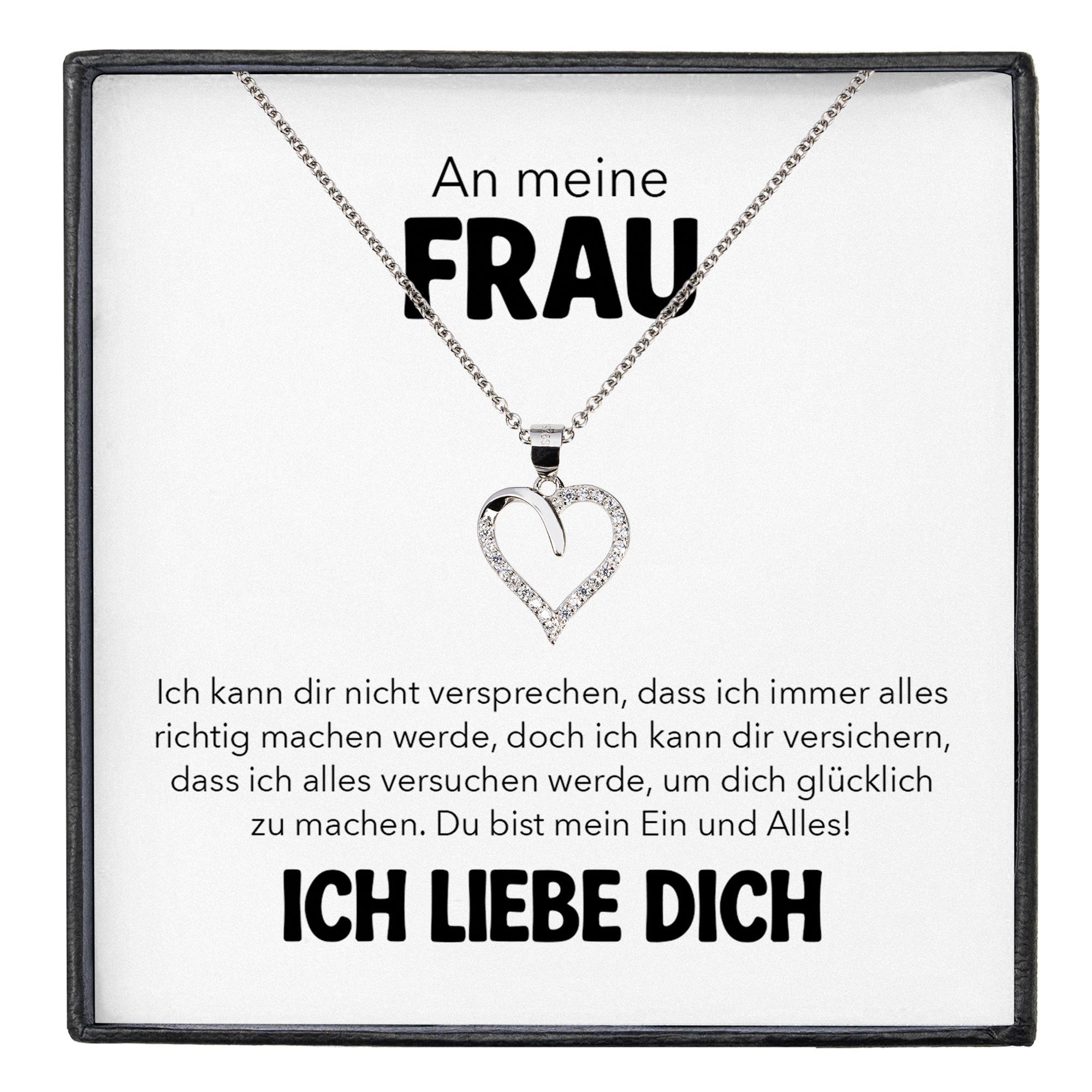 22Feels Schmuckset An Meine Frau Ich Liebe Dich Kette Ehefrau Geschenk Hochzeitstag Herz (inkl. Geschenktasche, Karte(n), Poliertuch, Beutel), Silber 925/000, Karte Made In Germany