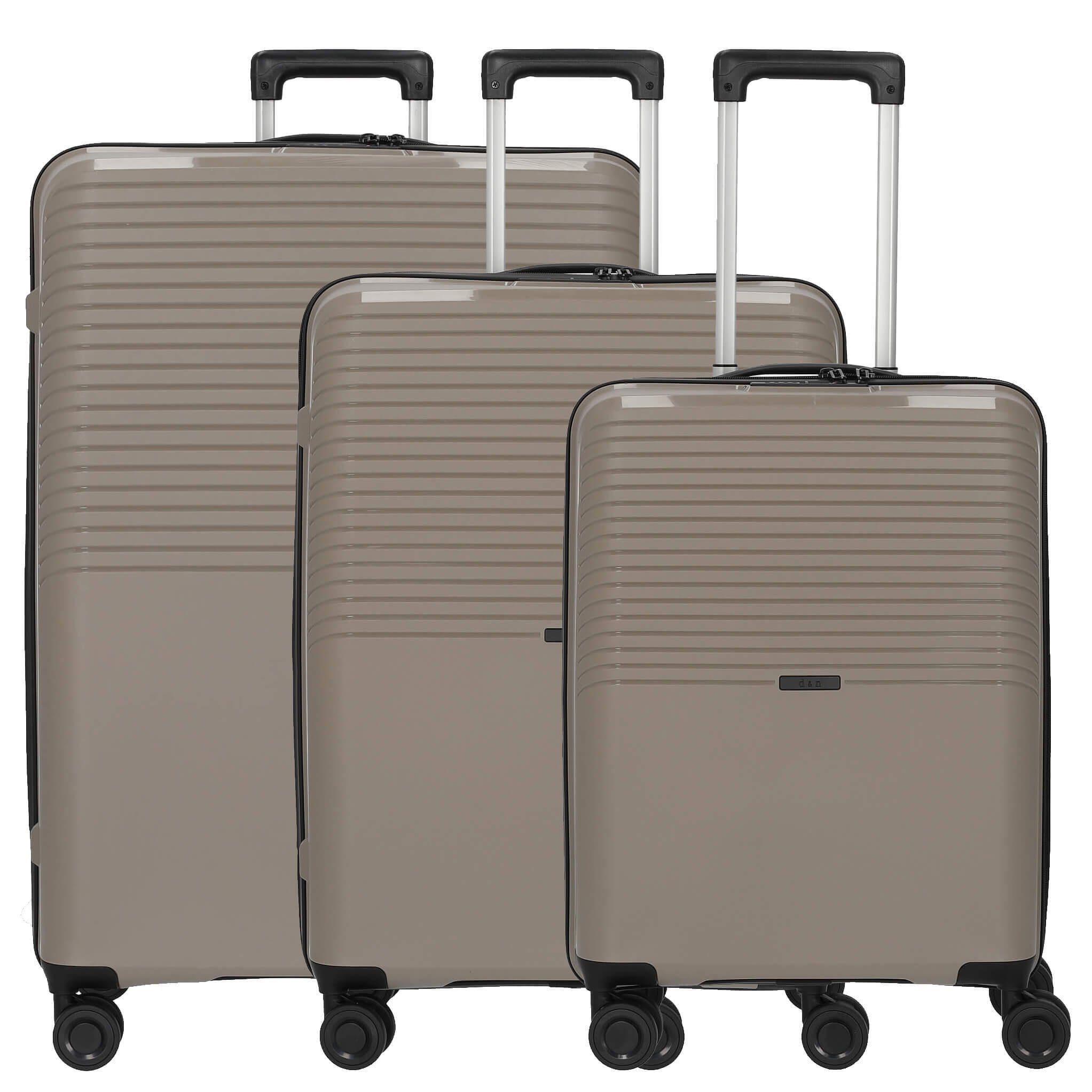 Trolley-Set, 4000 - Line Trolley 4 Rollen D&N Travel taupe 3tlg.,