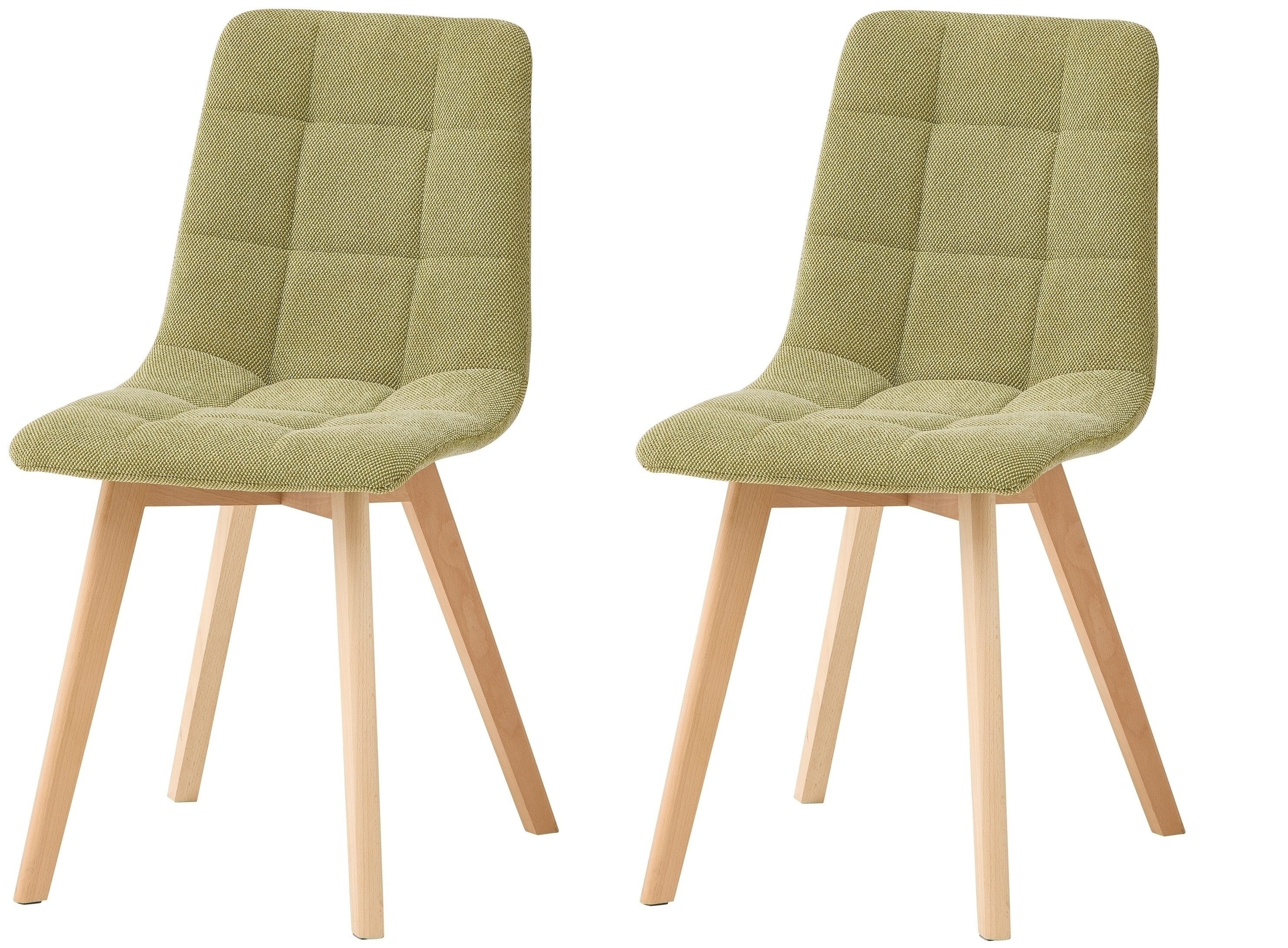 PREISBRECHER 4-Fußstuhl Belana (2er Set), (2er Set) in grün, Buche - 55x89x46 (BxHxT)