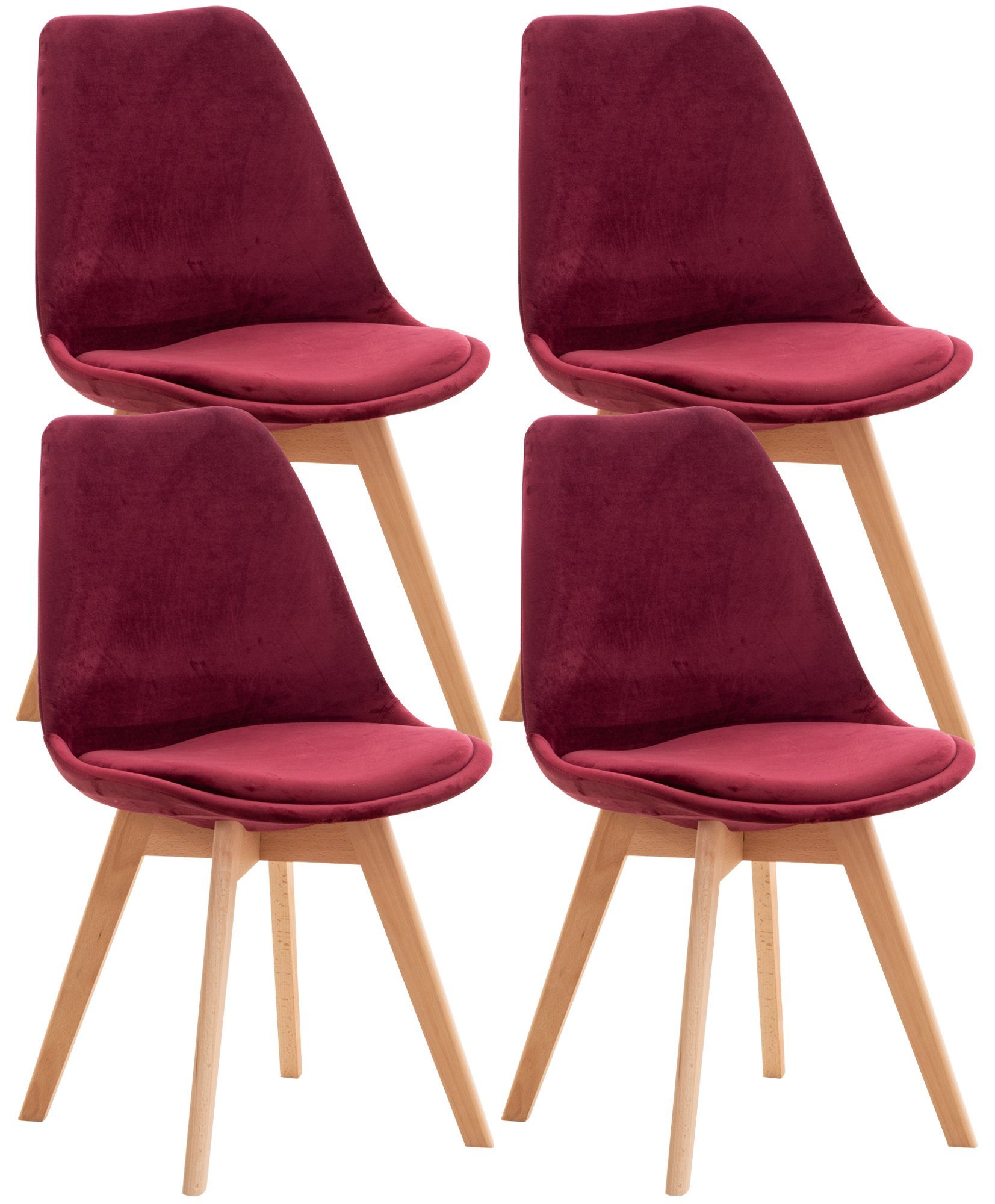 CLP Küchenstuhl Linares (4er Set), Buchenholz-Gestell, günstig online kaufen