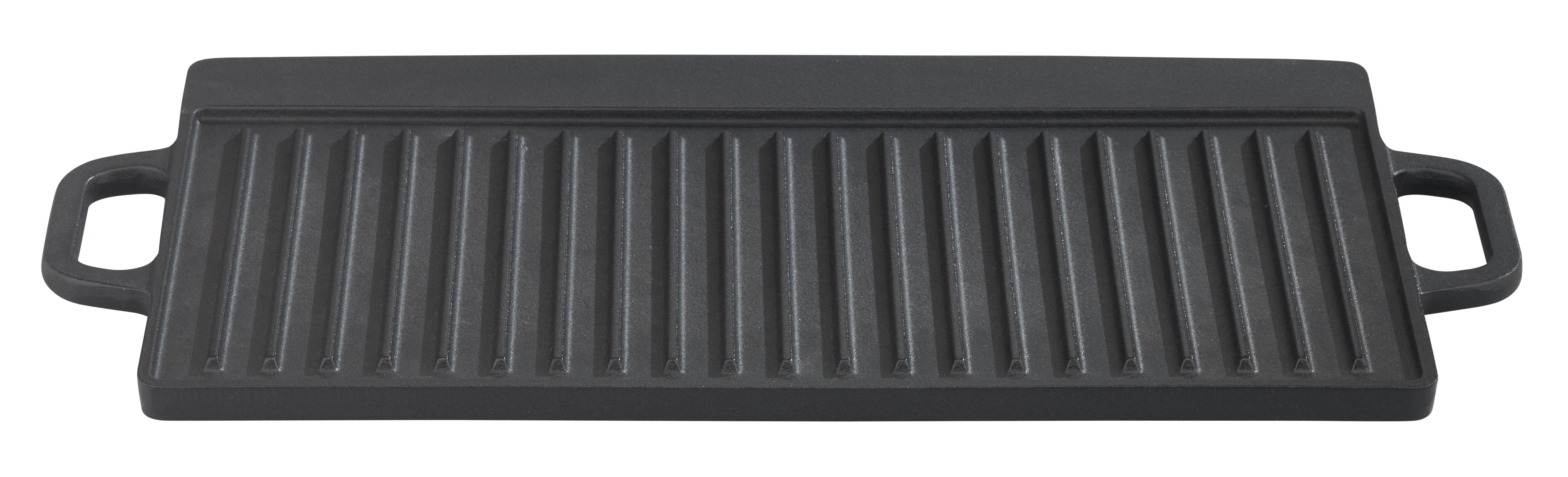 GSW Grillplatte Black Iron BBQ (1-St), Gusseisen Grillplatte zur Anwendung auf dem Grill, Feuer oder Backofen