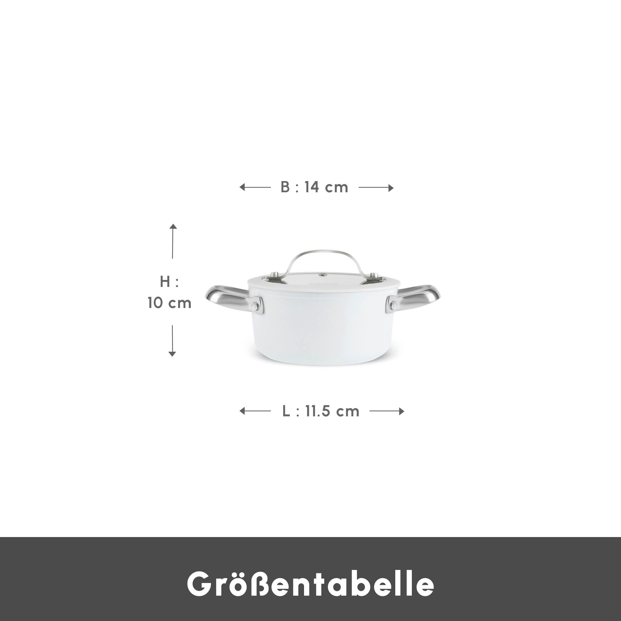 Karaca Kochtopf Karaca Swiss Crystal Almond Edelstahlgriff Kasserolle 14 cm