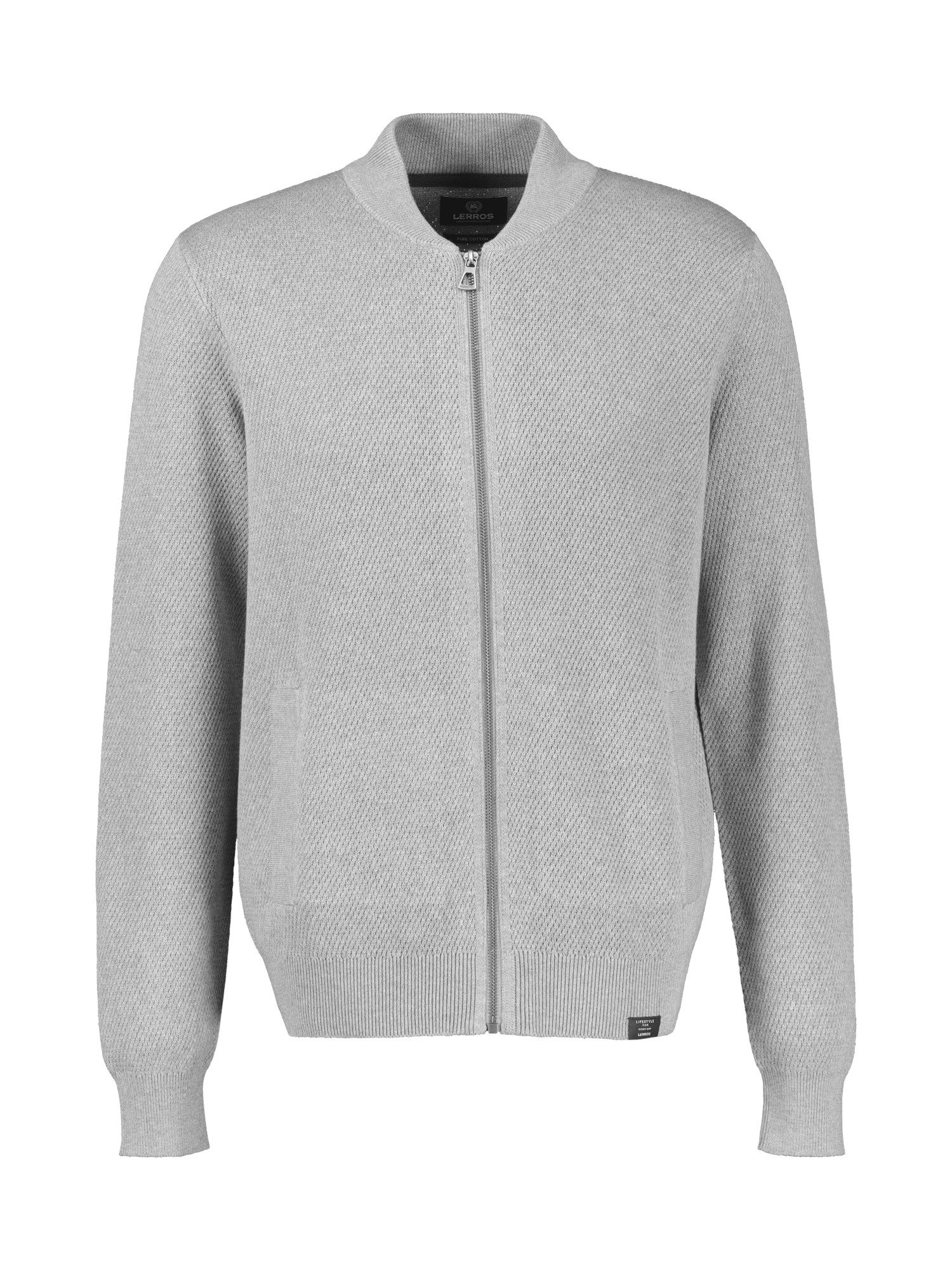 LERROS Strickjacke Strickjacke aus Baumwollstrick mit dezent flachem Kragen