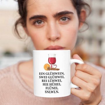 Trendation Tasse Trendation - Ein Glühwein Tasse Lustig Spruch Glühweinbecher mit Henkel Doppelwandig Glühweintassen Gläser Weihnachtsmarkt Becher Tassen Geschenk - Ein Glühwein Swei